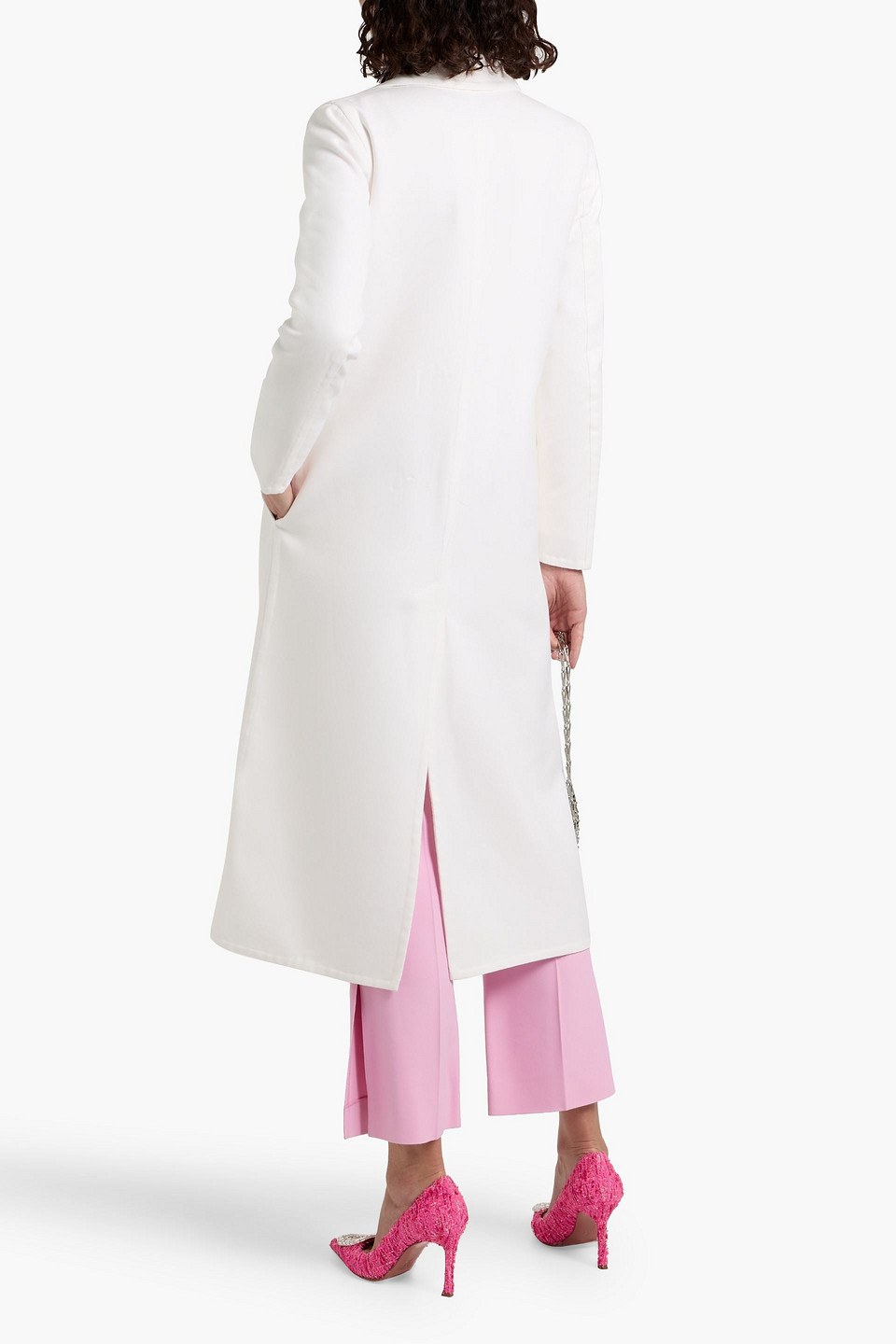 Oscar De La Renta Double-breasted Cotton-twill Coat In White