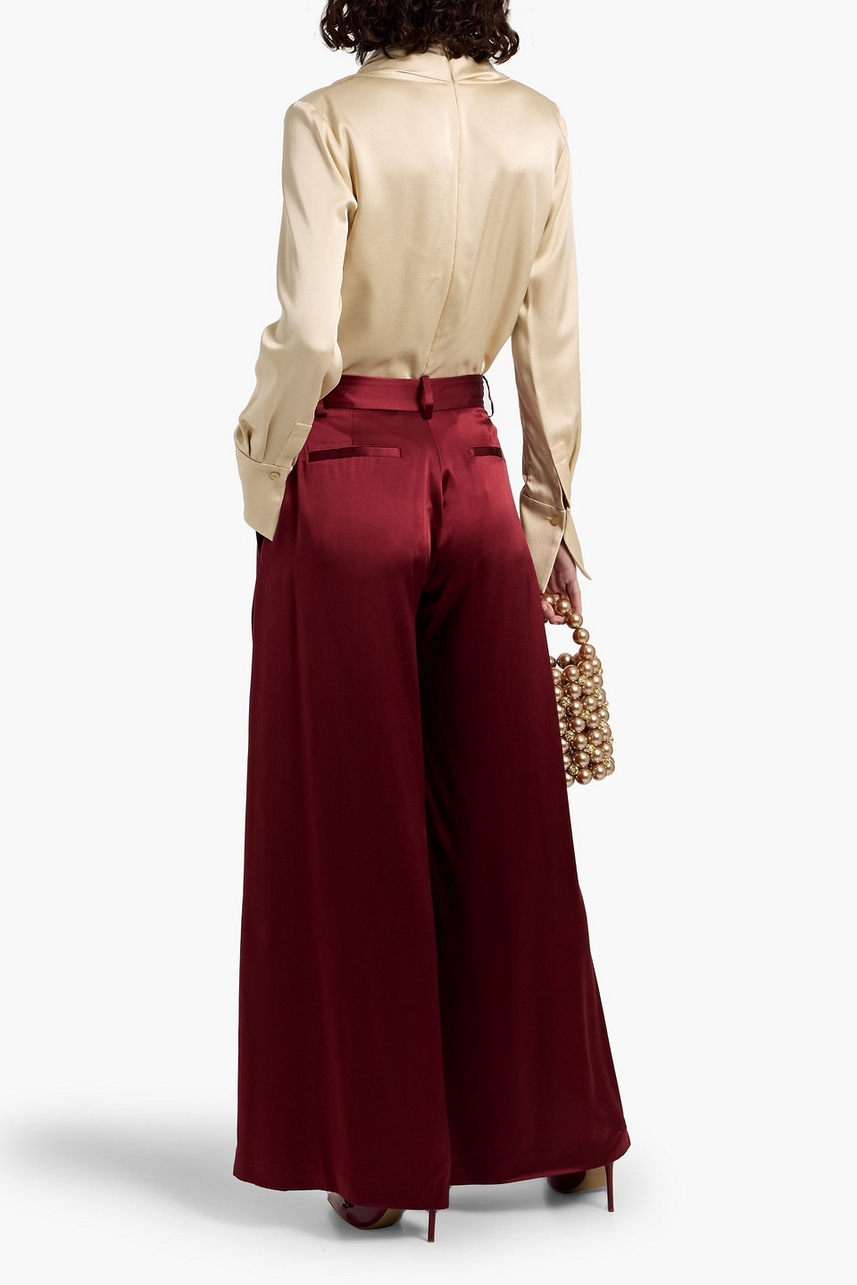Oscar De La Renta Draped Satin-crepe Blouse In White