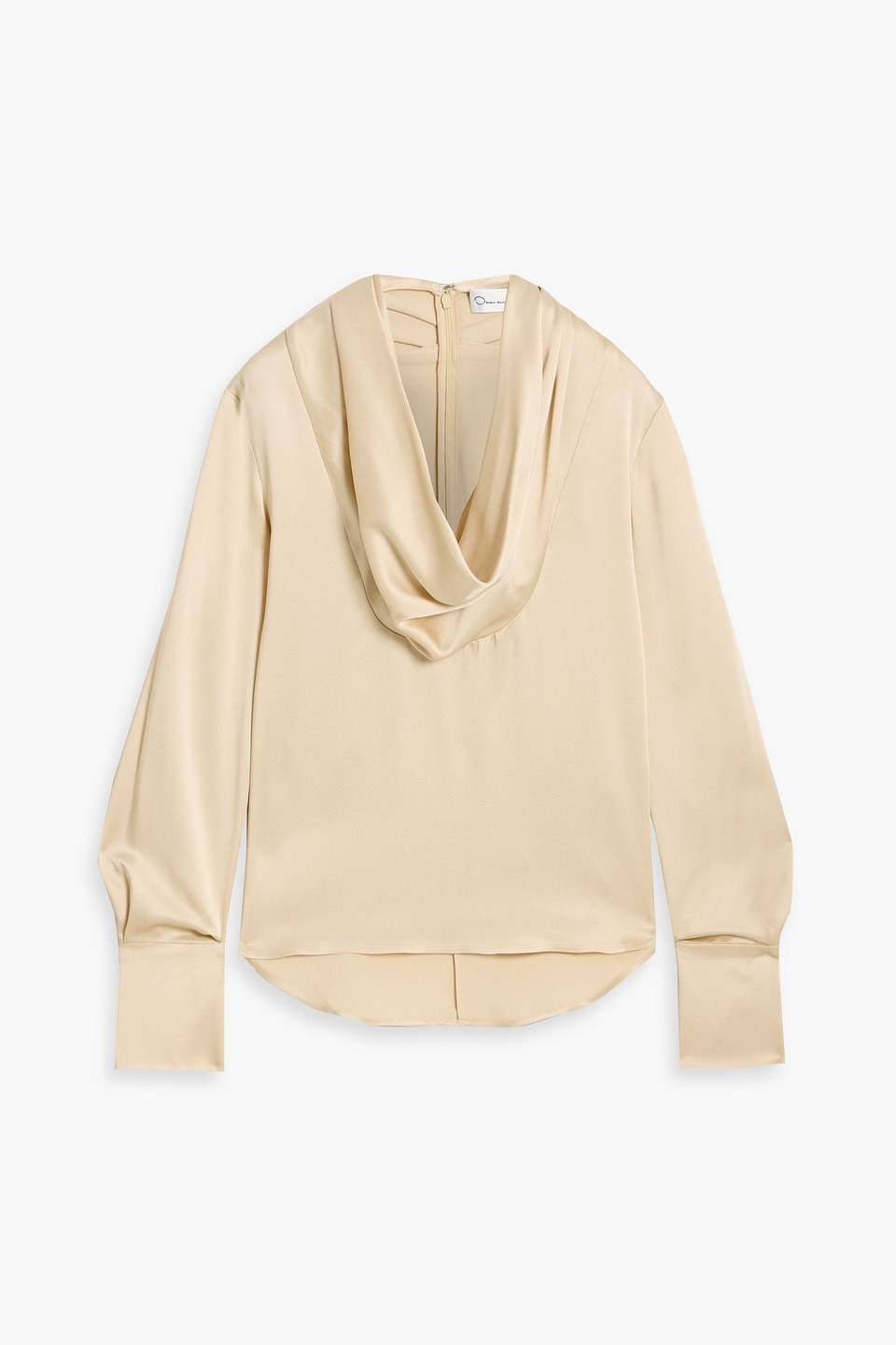 Oscar De La Renta Draped Satin-crepe Blouse In Sand