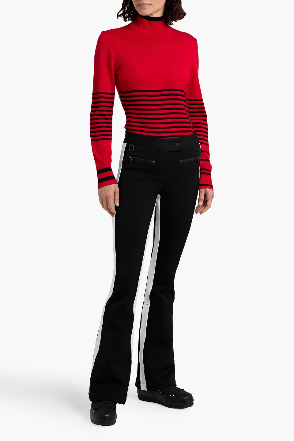 Erin Snow Phia Color-block Flared Ski Pants In Black