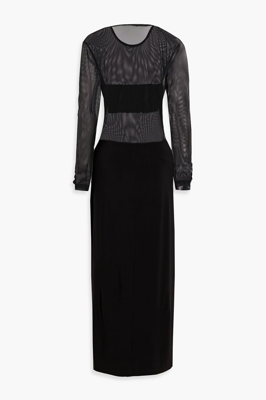 NORMA KAMALI Mesh-paneled stretch-knit gown
