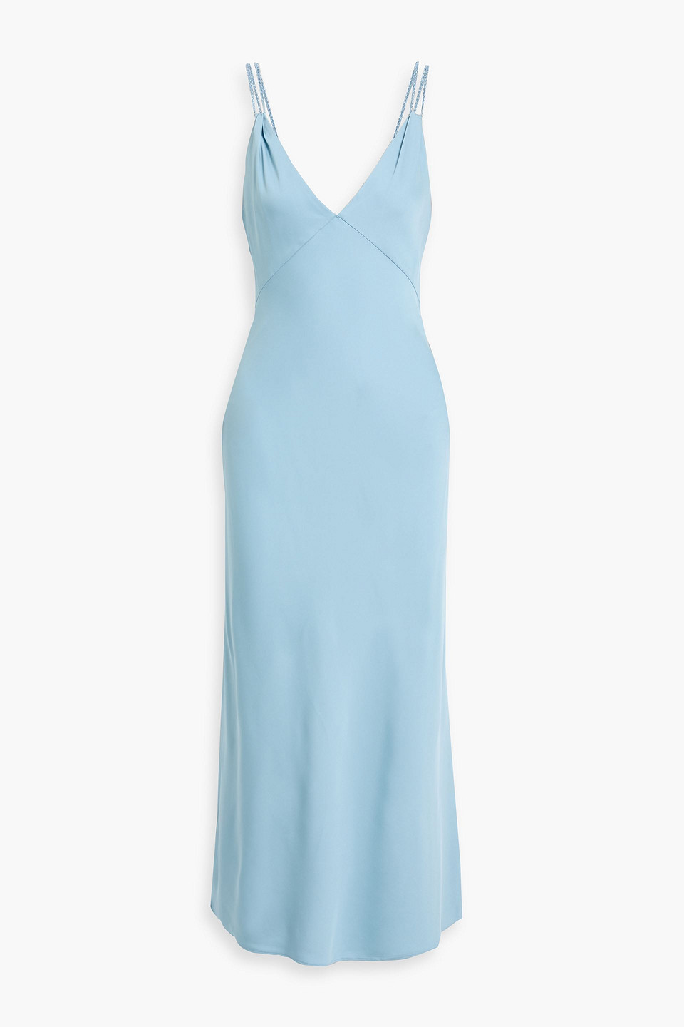 Alice And Olivia Kiro Satin-crepe Midi Dress In Blue