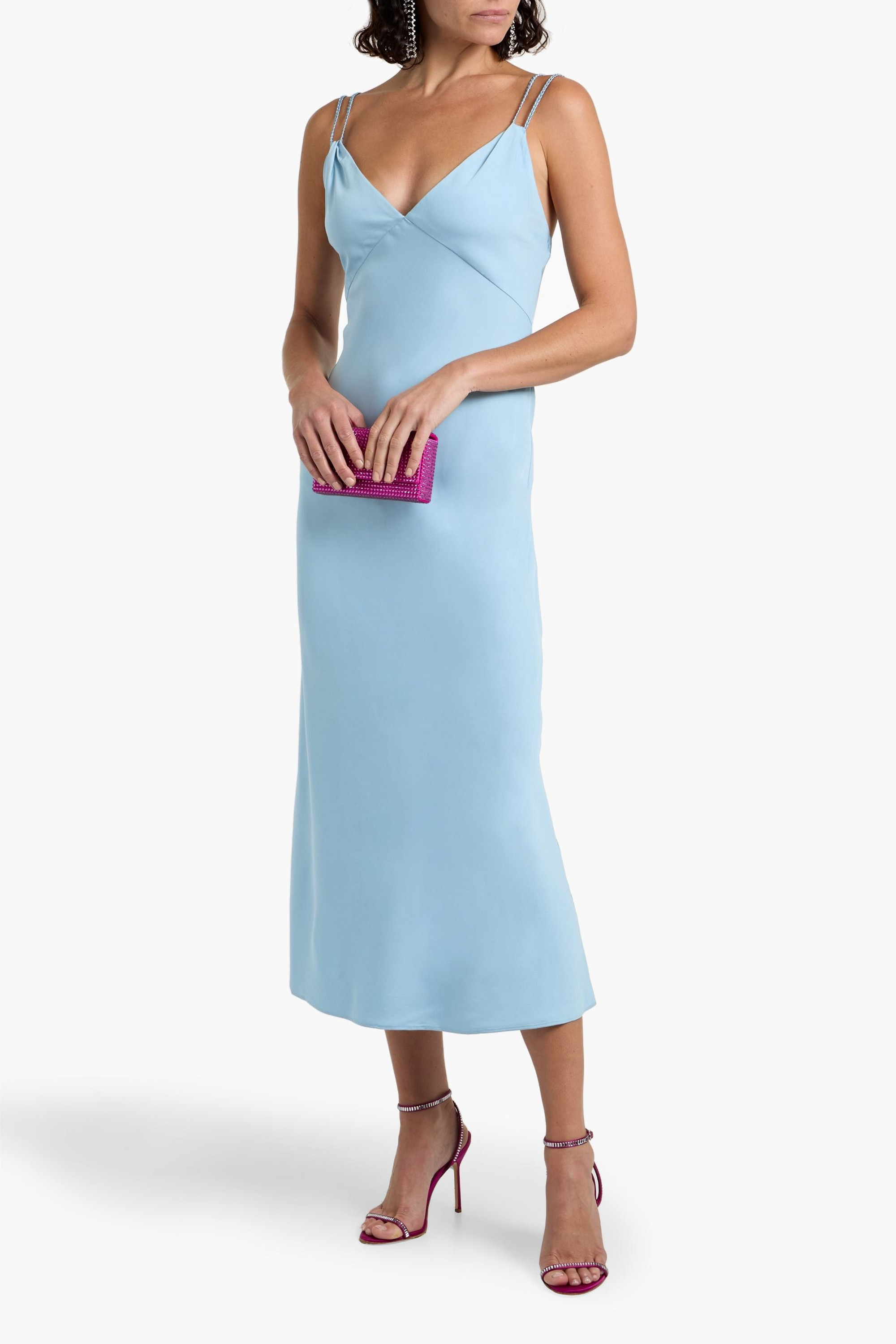 alice + olivia Kiro satin-crepe midi dress