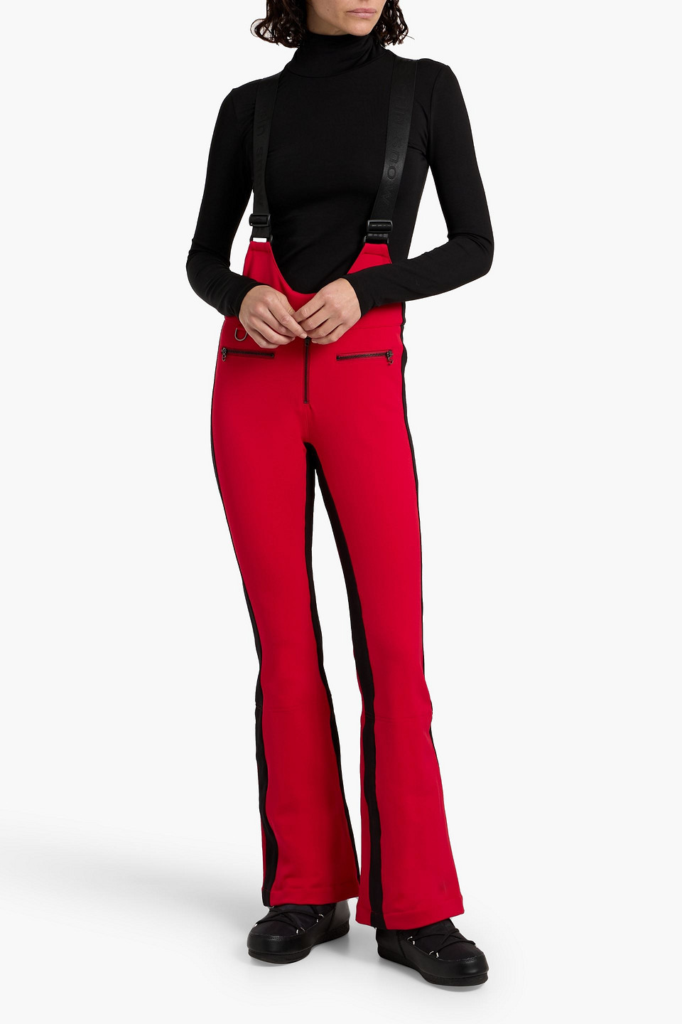 Erin Snow Kris Stretch-shell Bootcut Ski Salopettes In Red