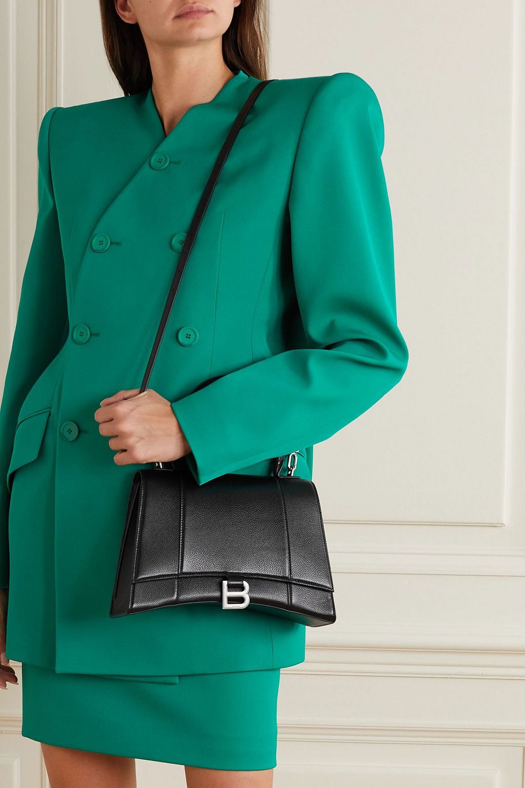 BALENCIAGA Hourglass medium textured-leather tote