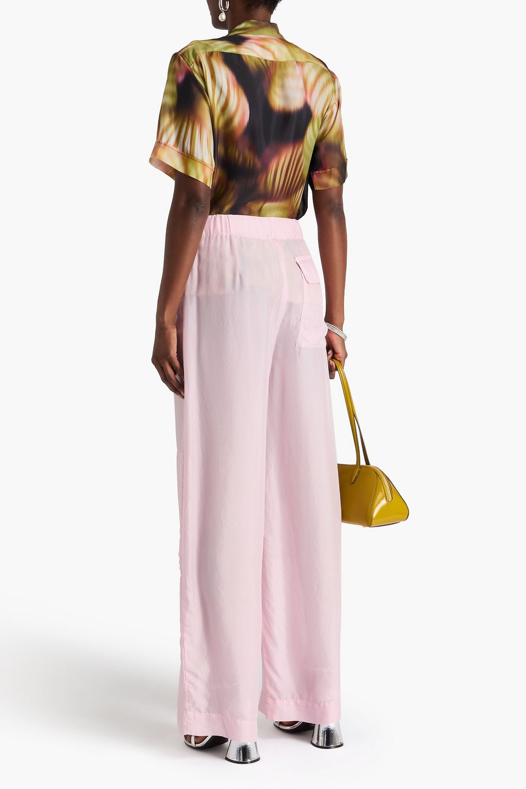 DRIES VAN NOTEN Washed-silk cargo pants