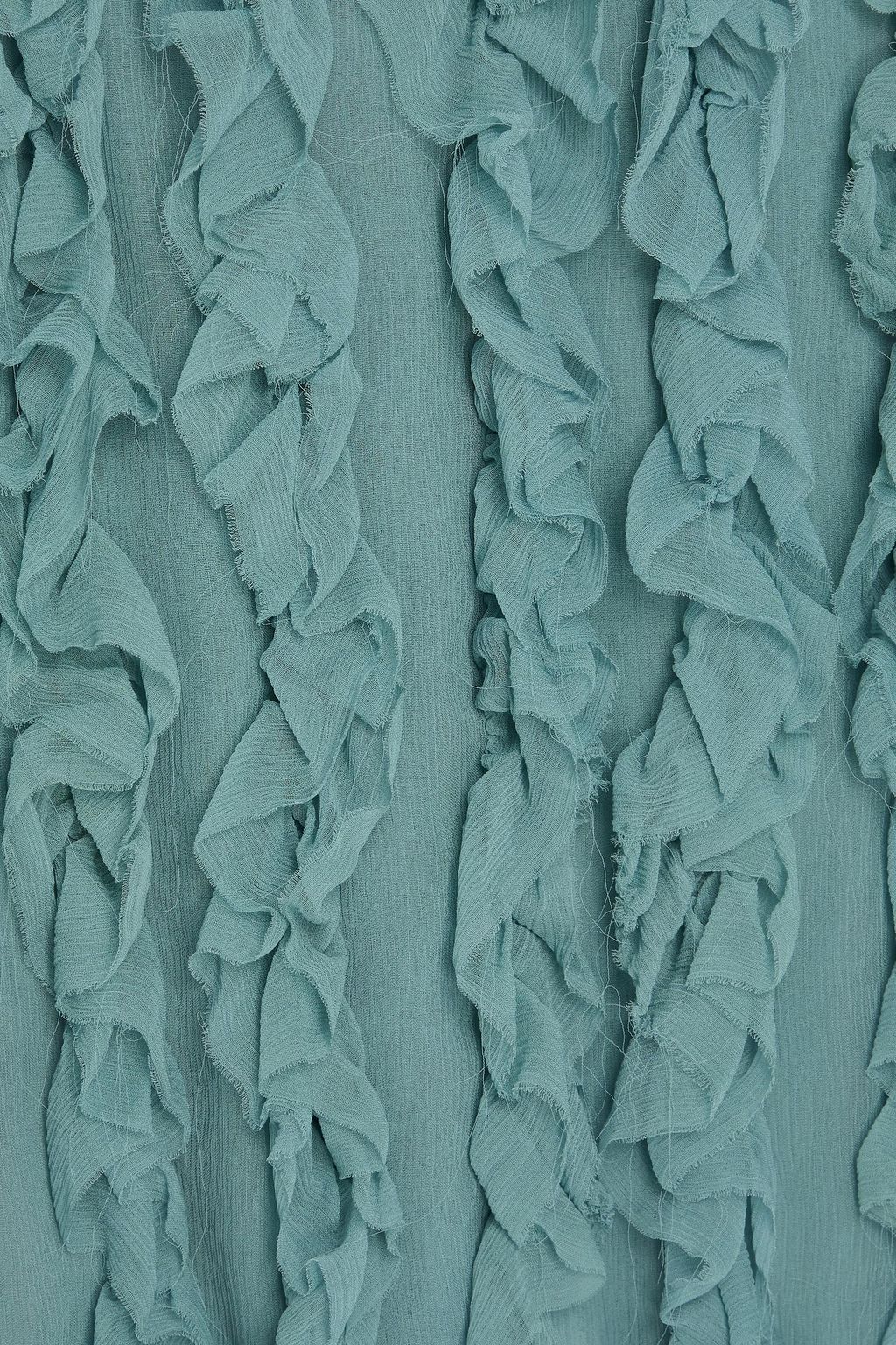 DRIES VAN NOTEN Ruffled crepon midi skirt