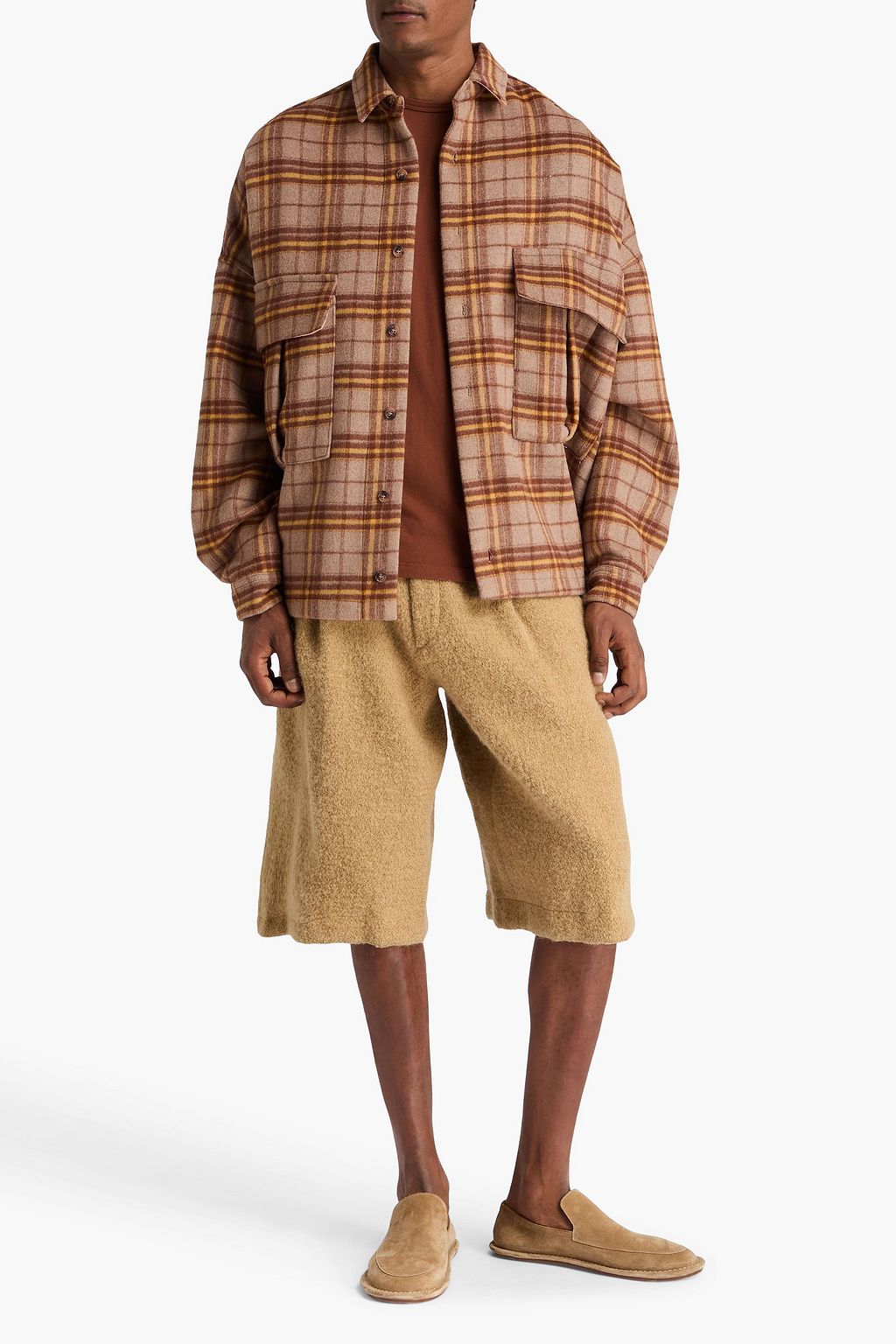 THE FRANKIE SHOP Keaton brushed flannel overshirt
