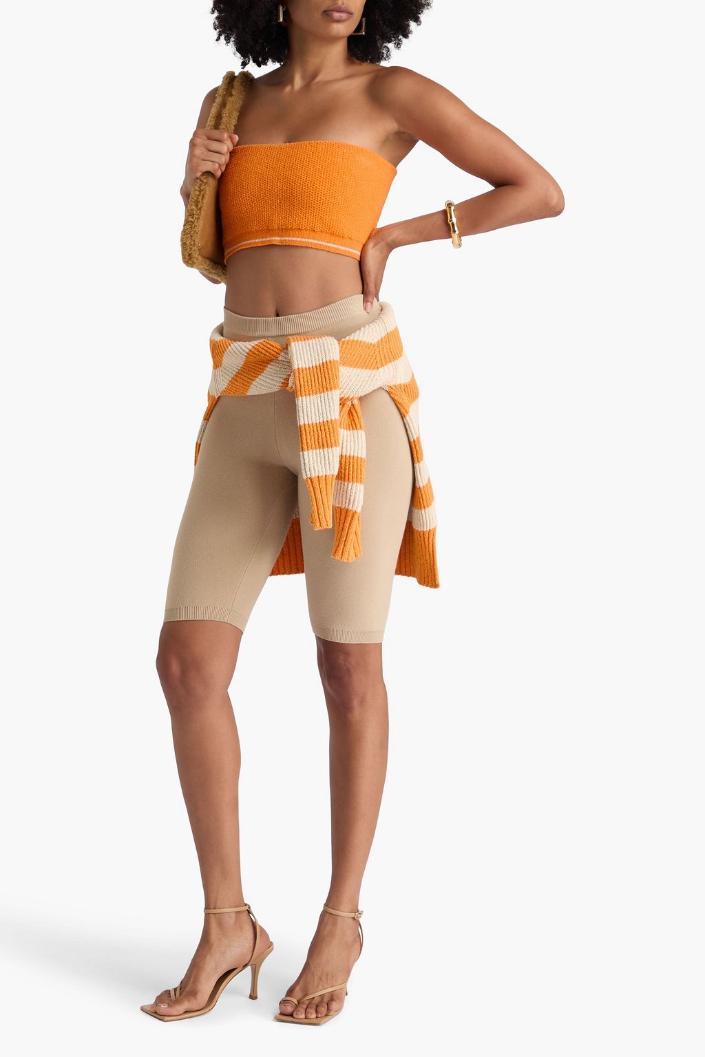 JACQUEMUS ワッフルニット ストラップレス クロップドトップス