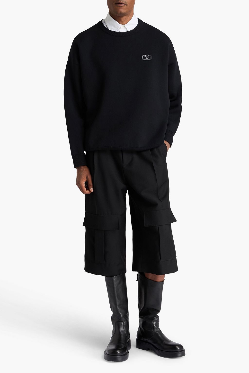 VALENTINO GARAVANI Appliquéd wool-blend sweatshirt
