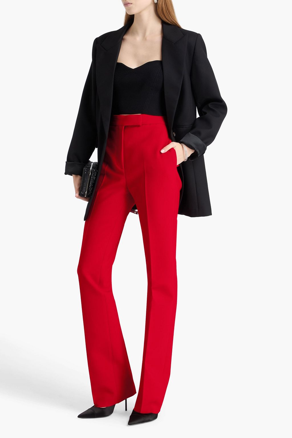 FERRAGAMO Hose mit geradem Bein aus Wolle