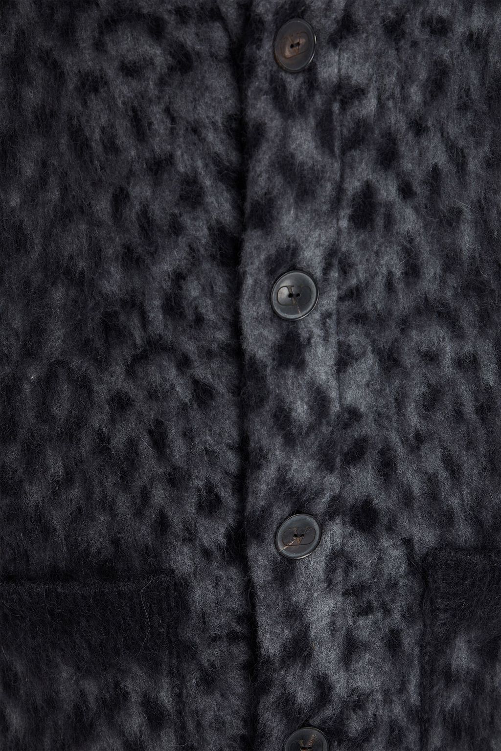 VALENTINO GARAVANI Cardigan aus gebürstetem Jacquard-Strick mit Leopardenprint
