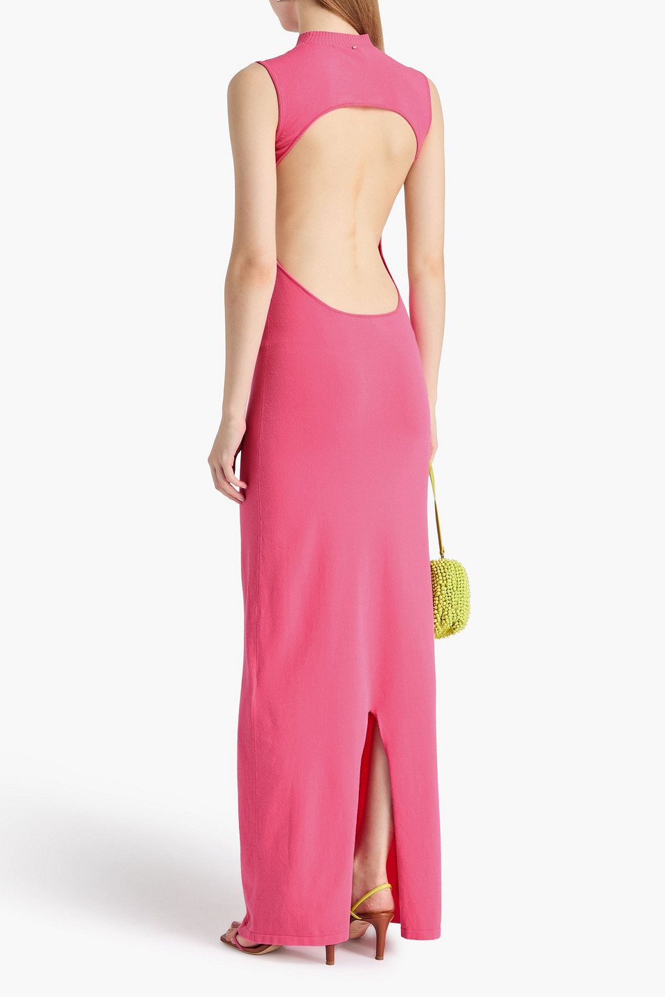  Sportmax - Calcio Embellished Knitted Maxi Dress - Pink - M 