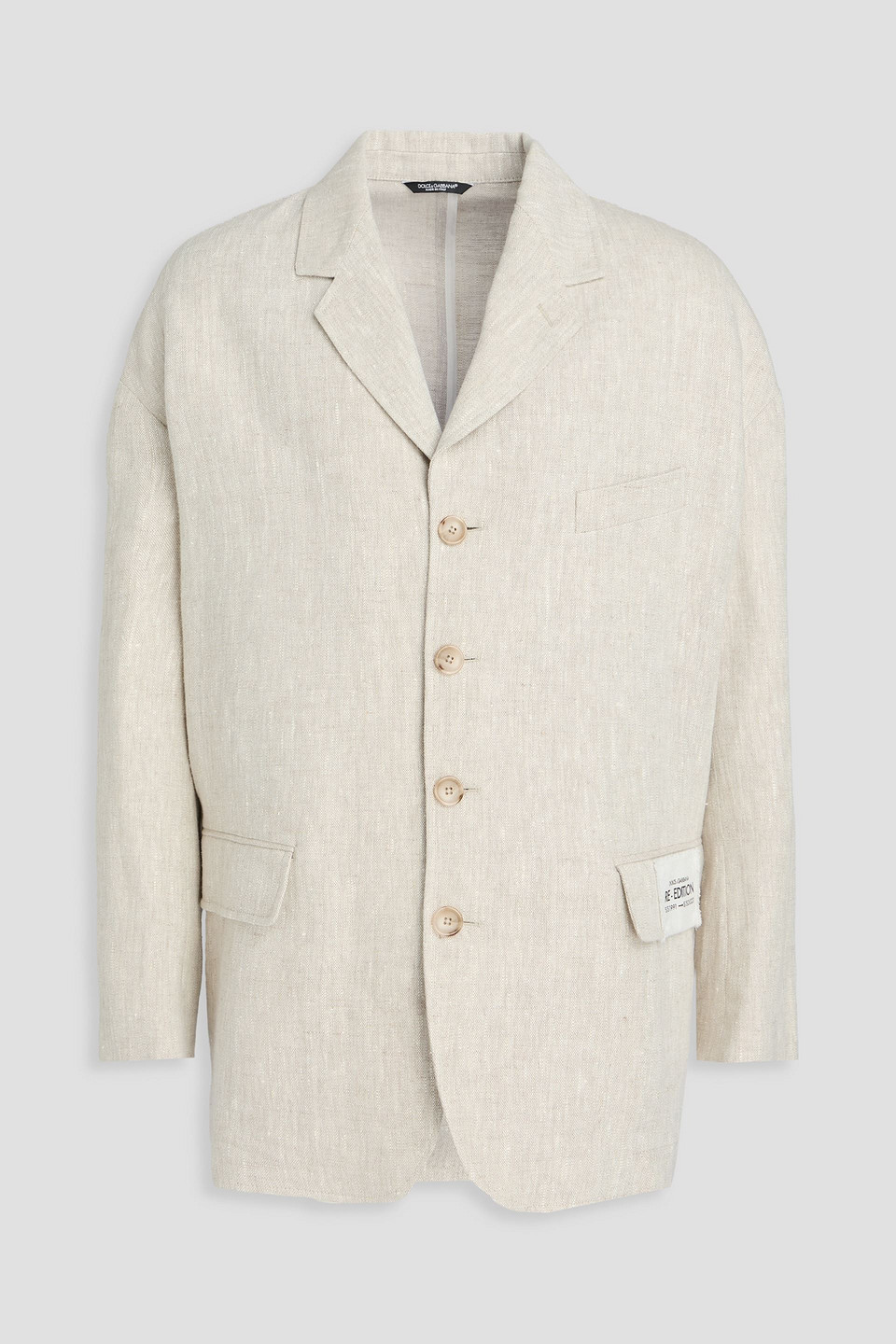 Dolce & Gabbana Linen Blazer In Sand