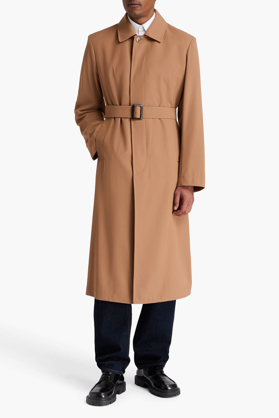  Dries Van Noten - Mantel Aus Gabardine Mit Gürtel - Neutral - M 