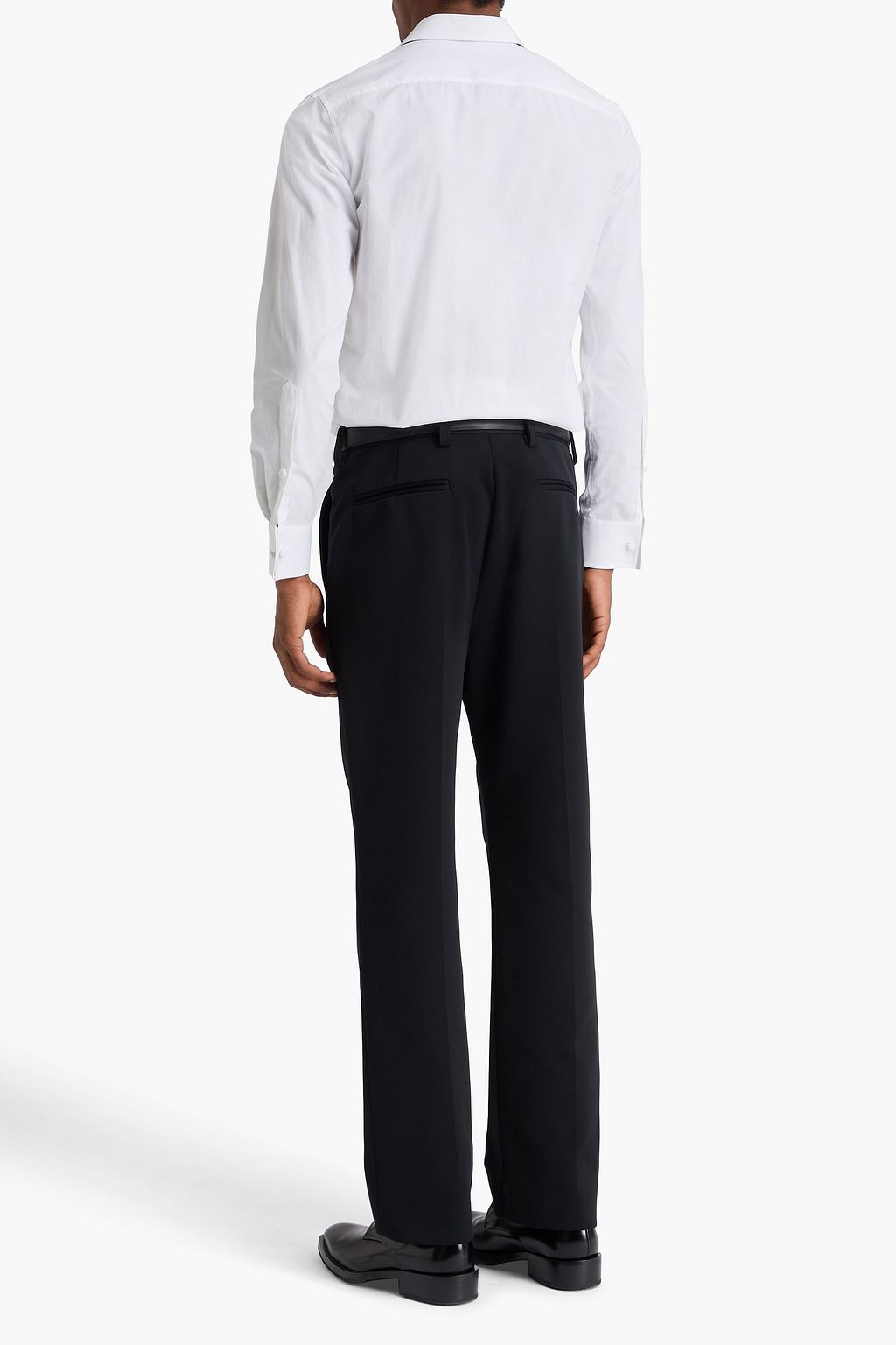 VALENTINO GARAVANI Pintucked cotton-poplin tuxedo shirt