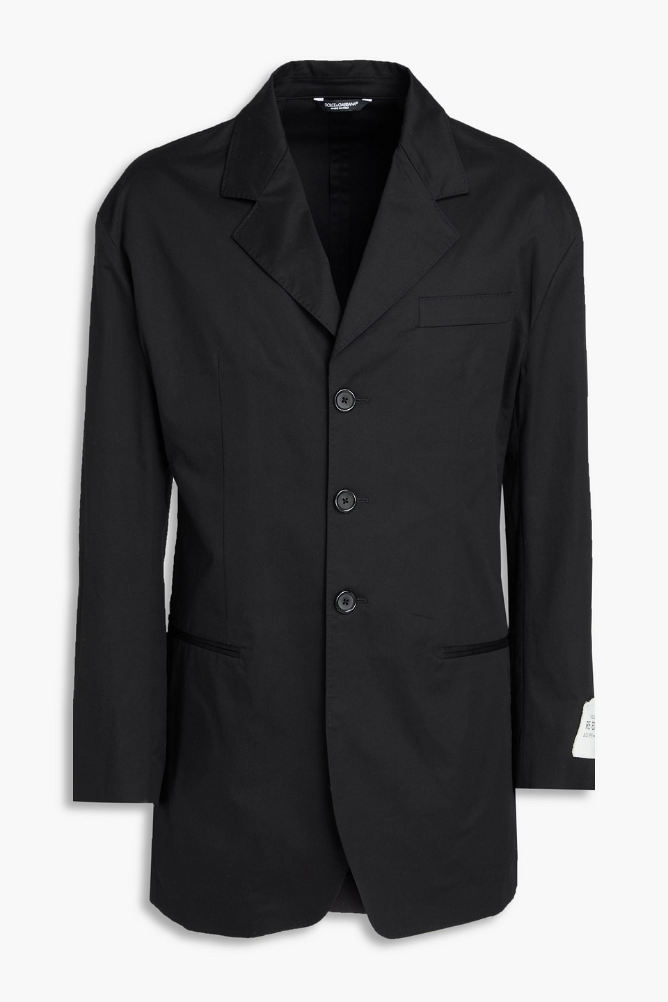 Dolce & Gabbana Cotton-blend Gabardine Blazer In Black