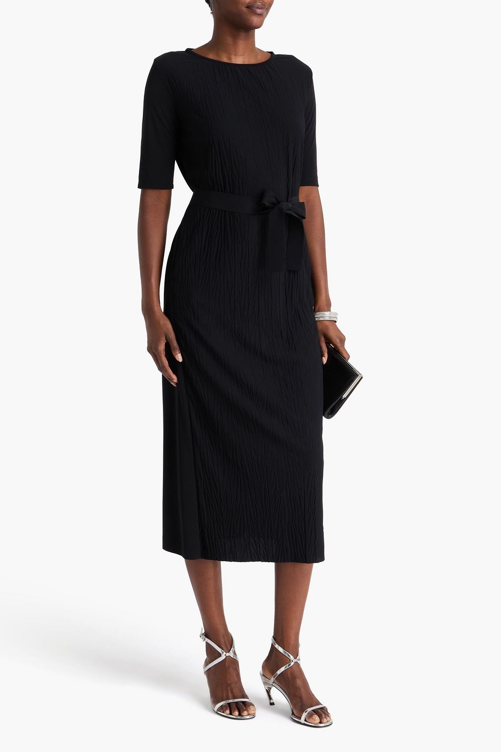 MAX MARA Pattino Midikleid aus Jersey in Knitteroptik mit Gürtel
