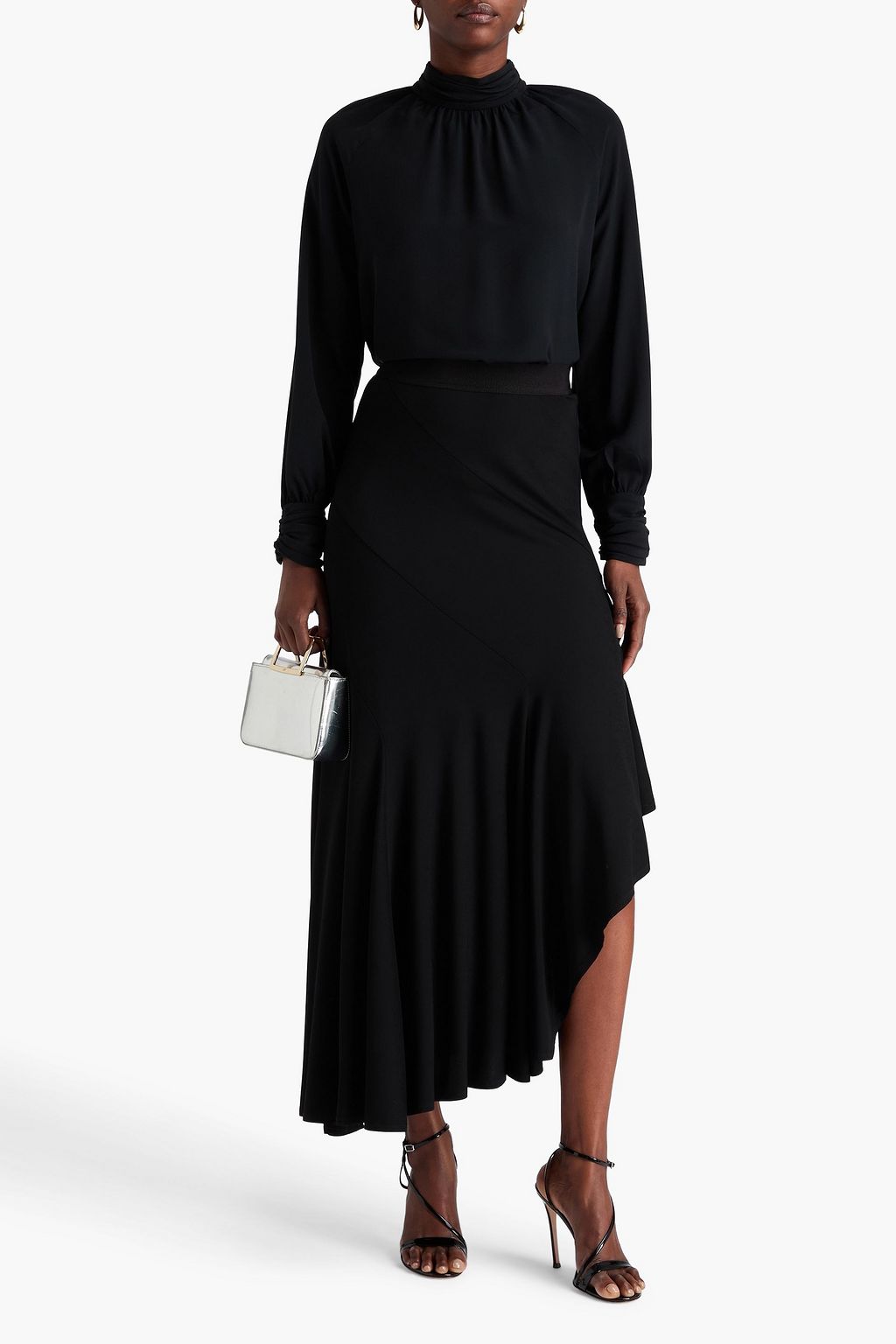 MAX MARA Asymmetrischer Maxirock aus Stretch-Crêpe