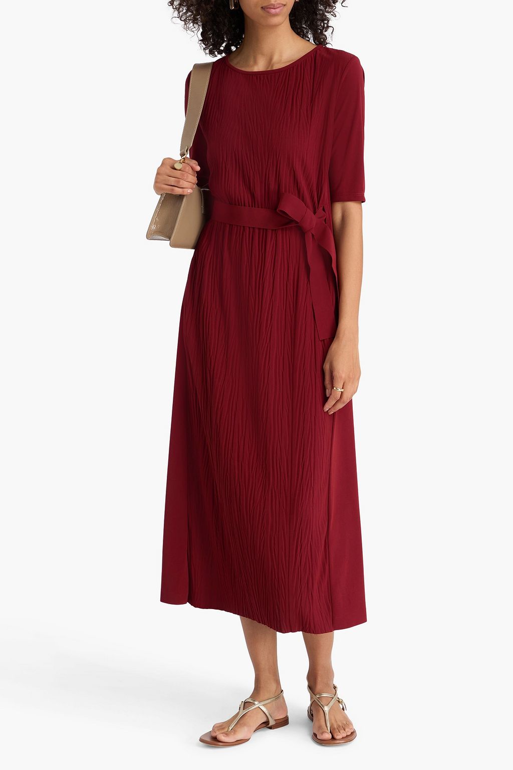 MAX MARA Pattino Midikleid aus Jersey in Knitteroptik mit Gürtel