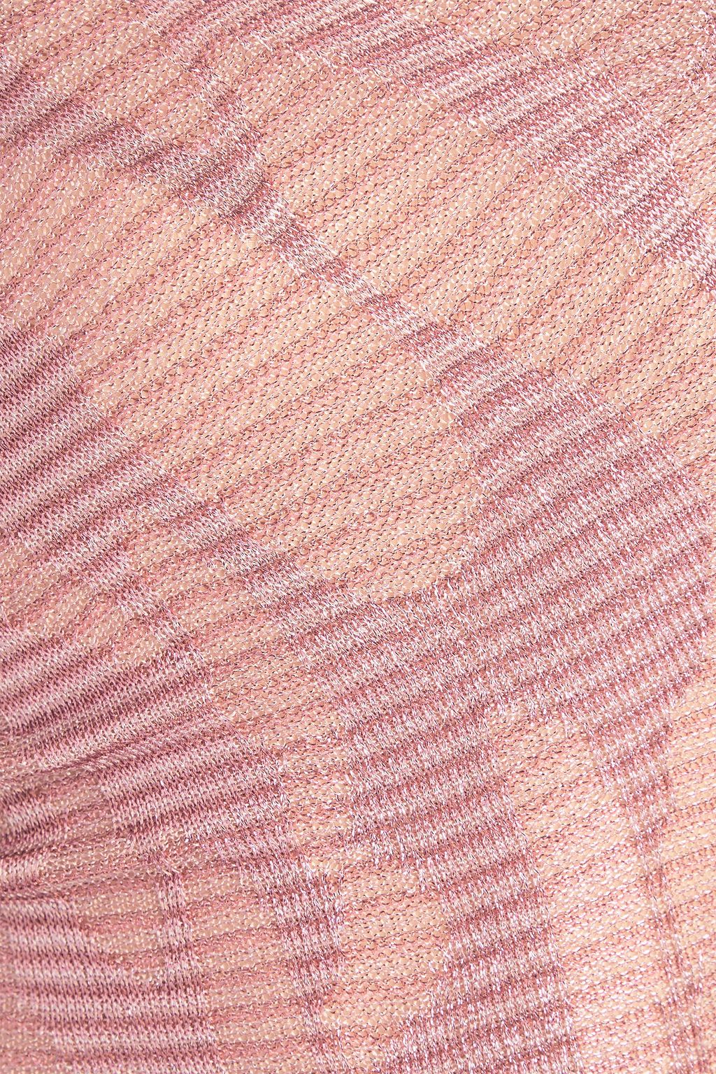 MISSONI لباس سباحة بكتف واحدة بحبكة كروشيه بلون ميتاليك