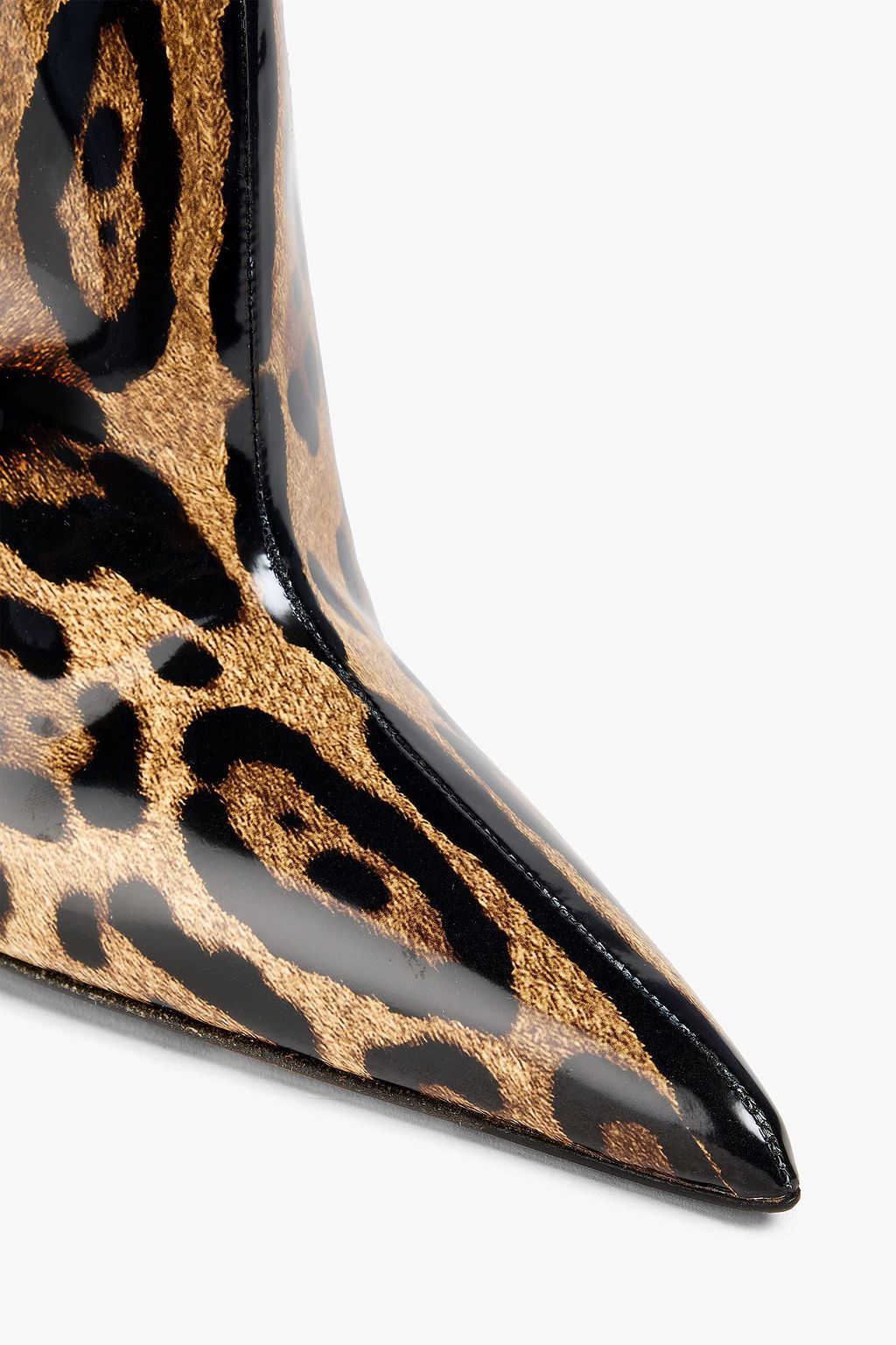 DOLCE&GABBANA Leopard-print patent-leather ankle boots