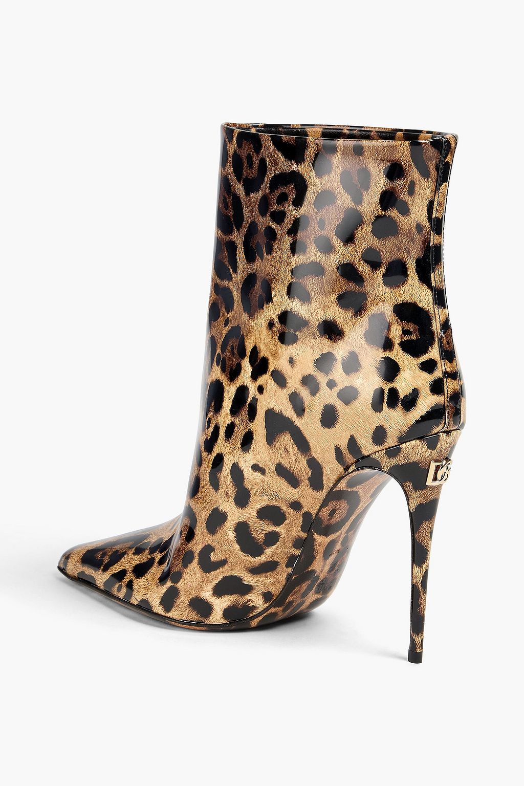 DOLCE&GABBANA Leopard-print patent-leather ankle boots