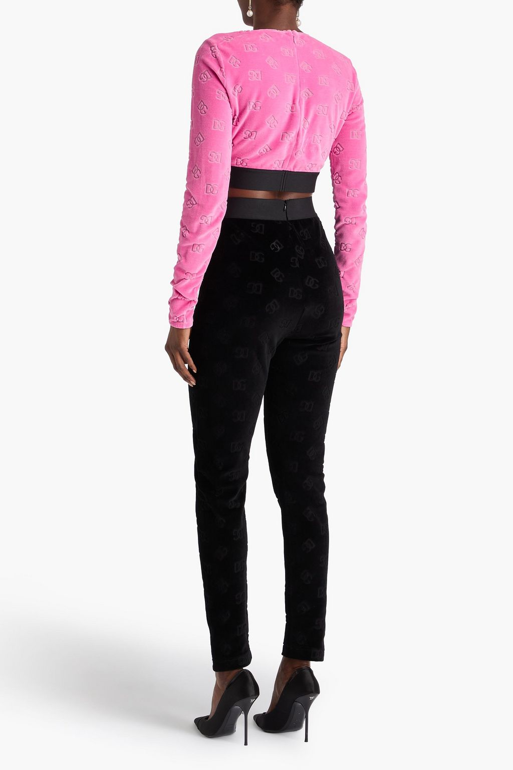 DOLCE&GABBANA Leggings aus Jacquard aus Baumwollsamt