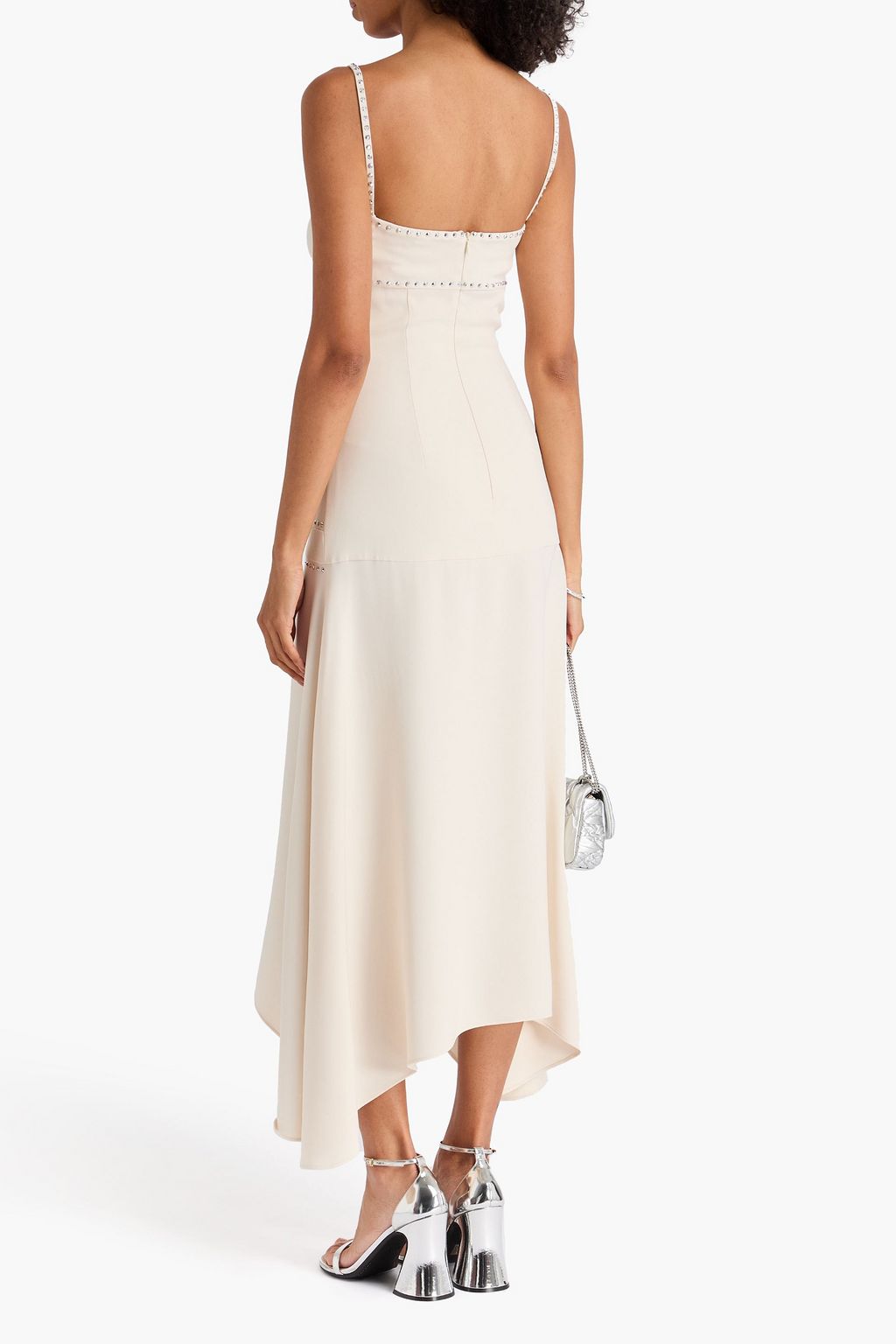 STELLA MCCARTNEY Asymmetric crystal-embellished crepe maxi dress