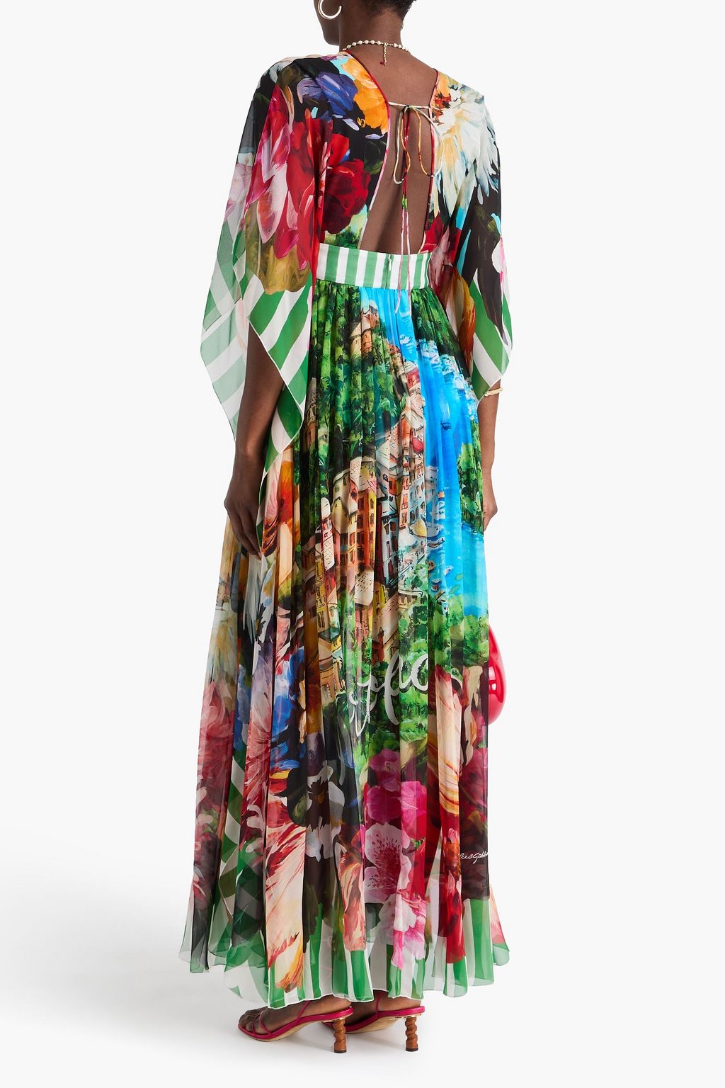 DOLCE&GABBANA Printed silk-chiffon maxi dress