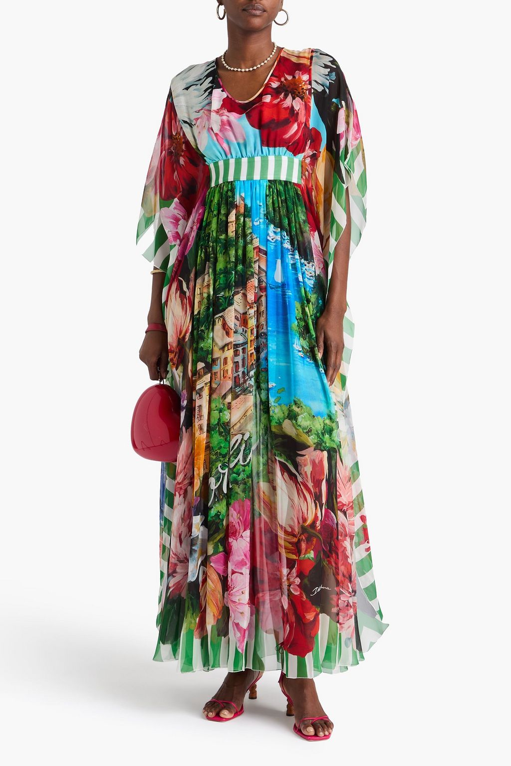 DOLCE&GABBANA Printed silk-chiffon maxi dress