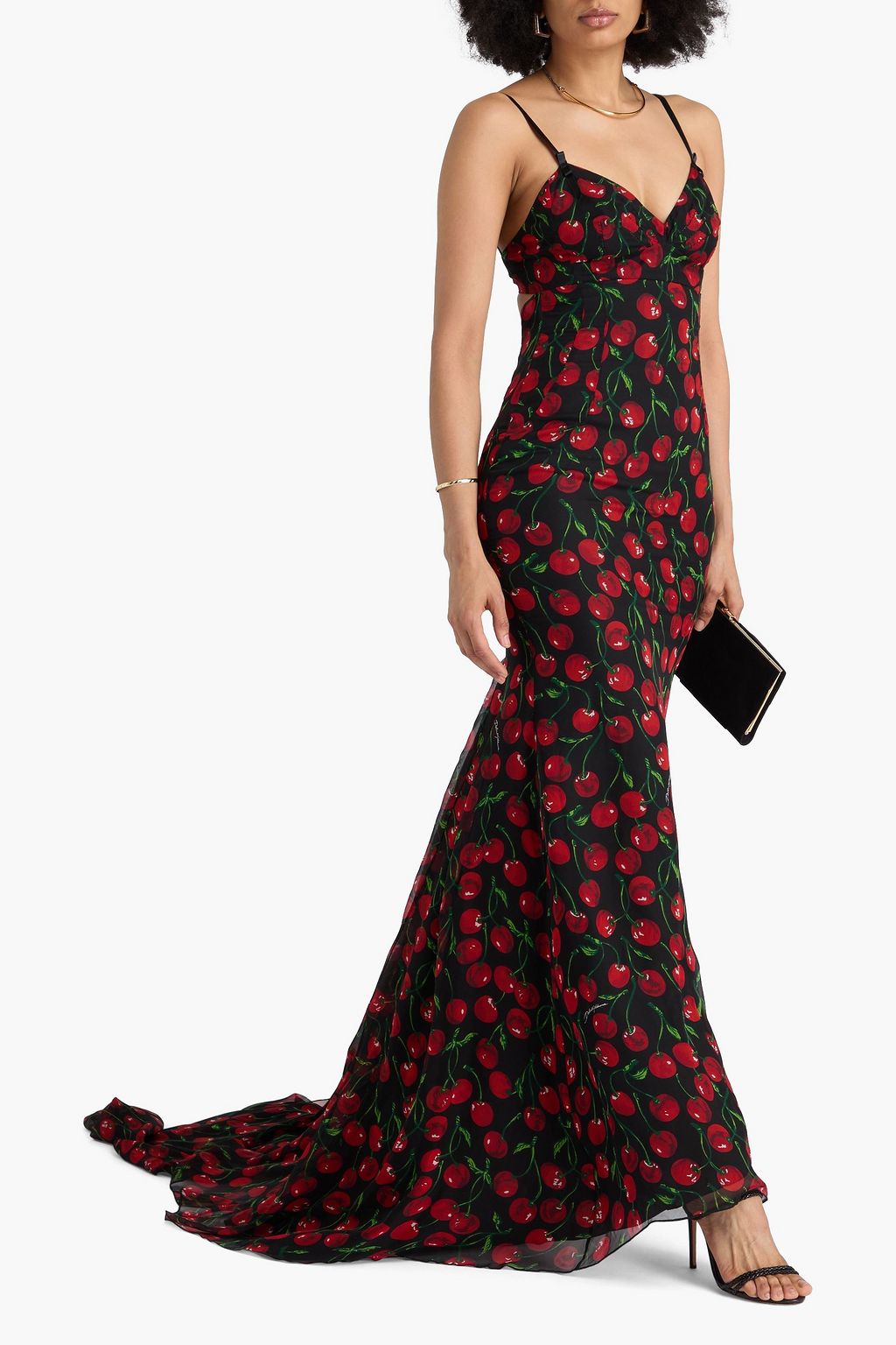 DOLCE&GABBANA Printed silk-chiffon gown