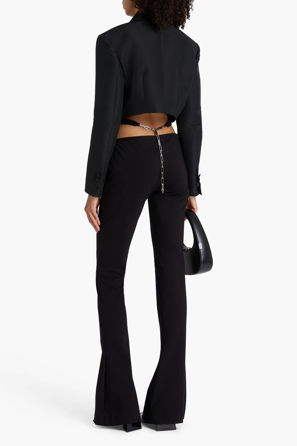 THE ATTICO Cutout stretch-jersey flared pants