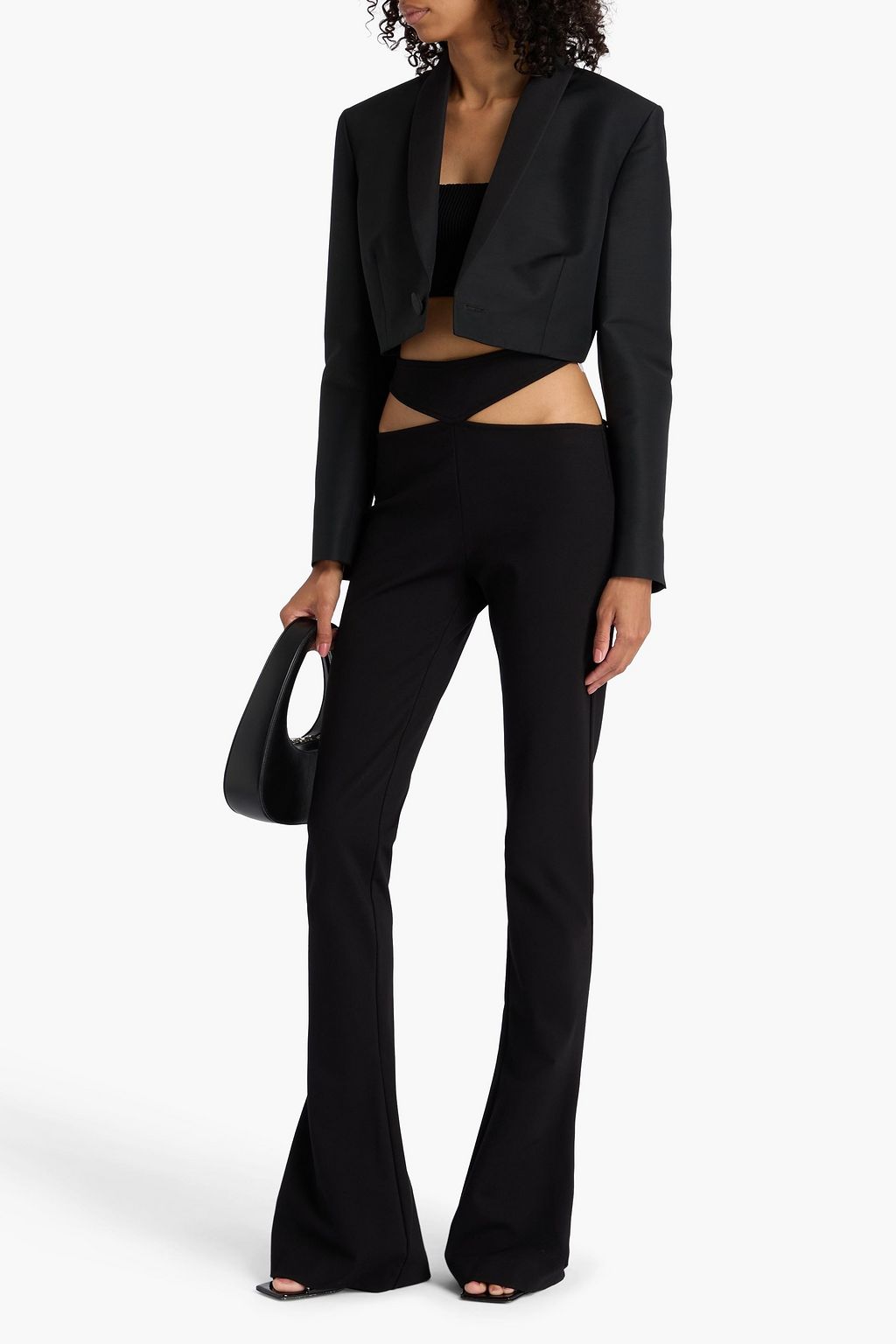 THE ATTICO Cutout stretch-jersey flared pants
