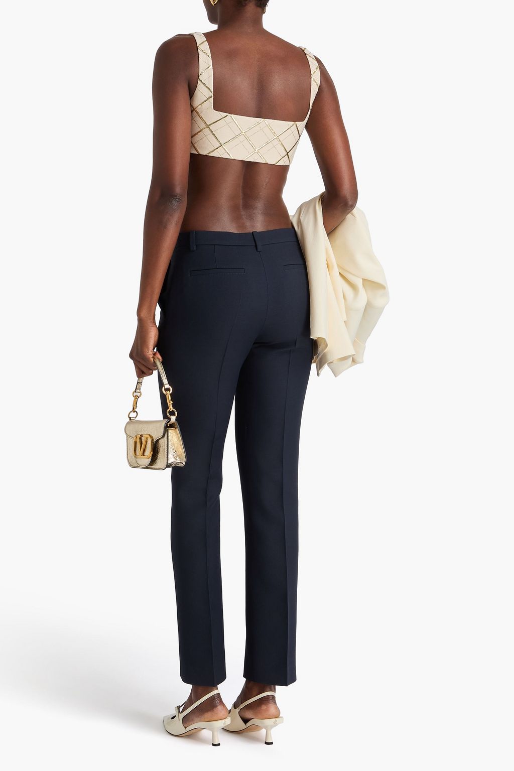 VALENTINO GARAVANI Wool and silk-blend slim-leg pants