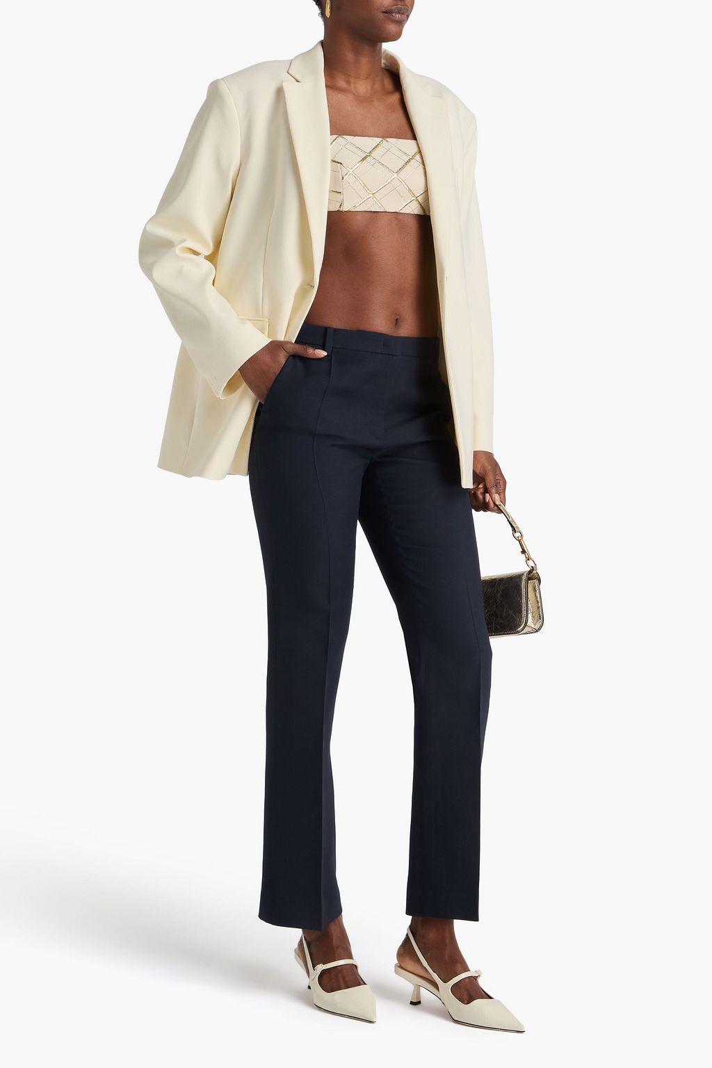 VALENTINO GARAVANI Wool and silk-blend slim-leg pants