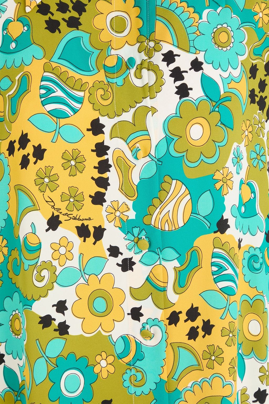 DOLCE&GABBANA Floral-print silk-blend shirt