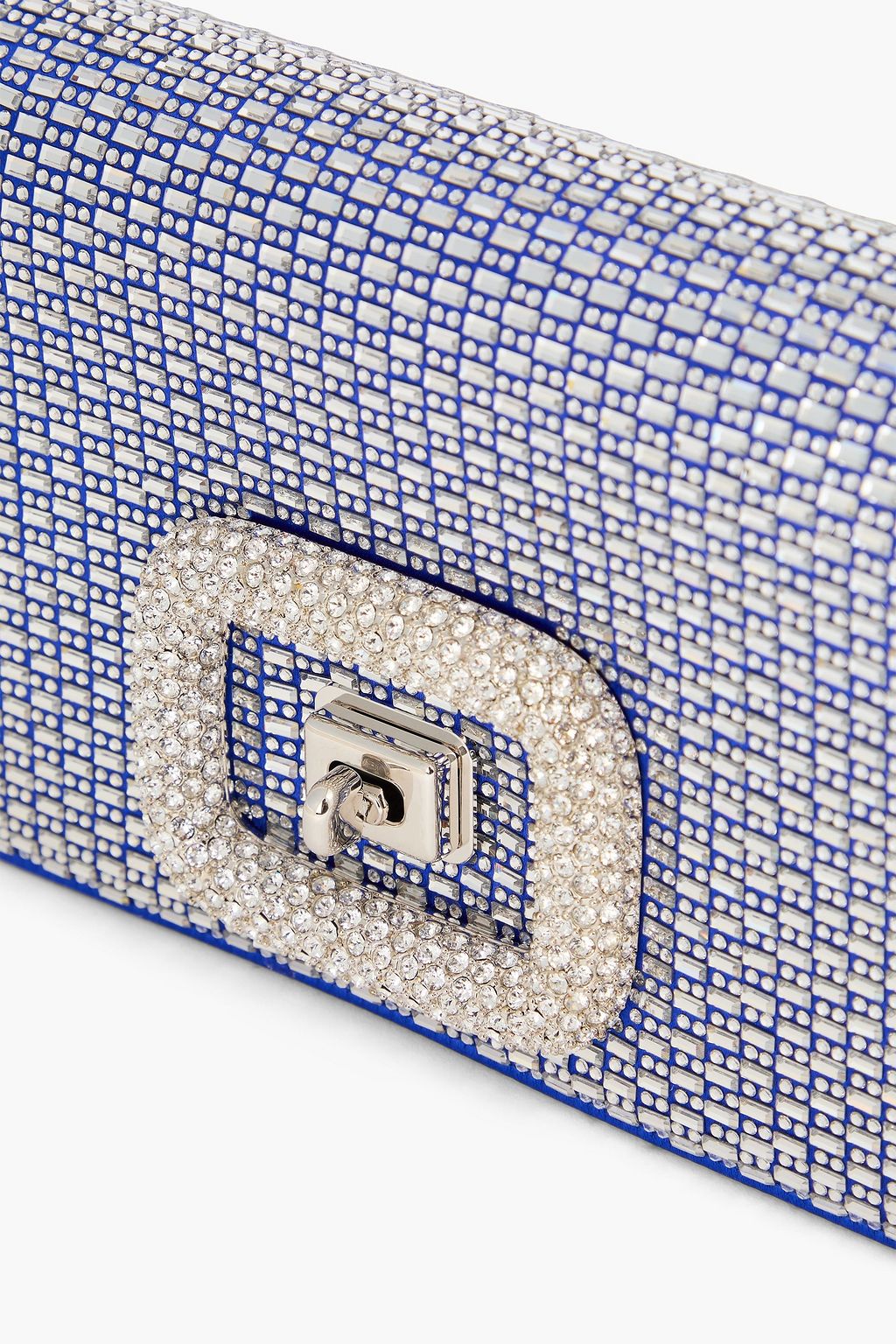 ROGER VIVIER حقيبة كلاتش من الساتان مزينة بالكريستال