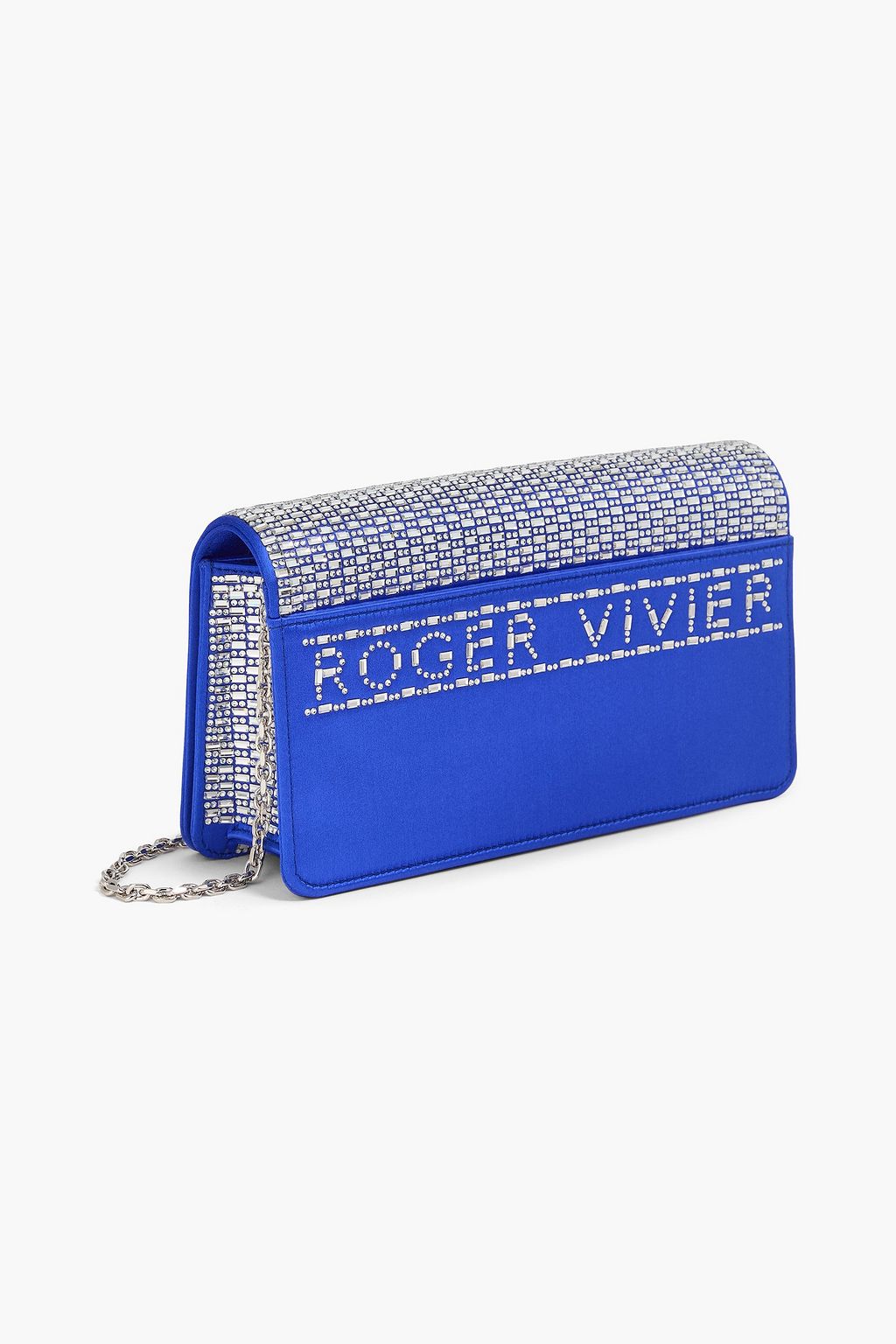 ROGER VIVIER حقيبة كلاتش من الساتان مزينة بالكريستال