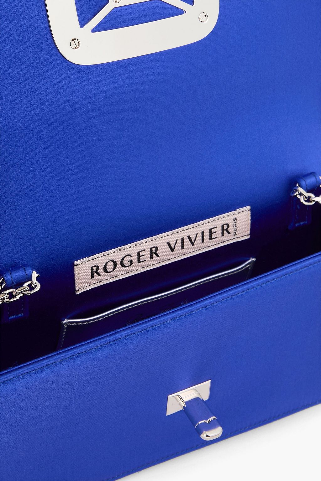ROGER VIVIER حقيبة كلاتش من الساتان مزينة بالكريستال
