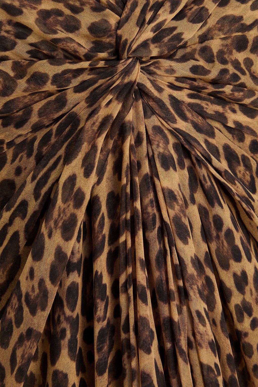 VALENTINO GARAVANI Twisted leopard-print silk-chiffon gown