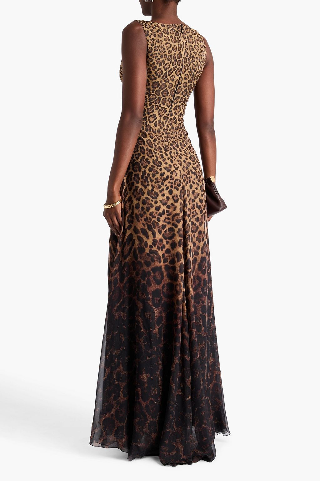 VALENTINO GARAVANI Twisted leopard-print silk-chiffon gown