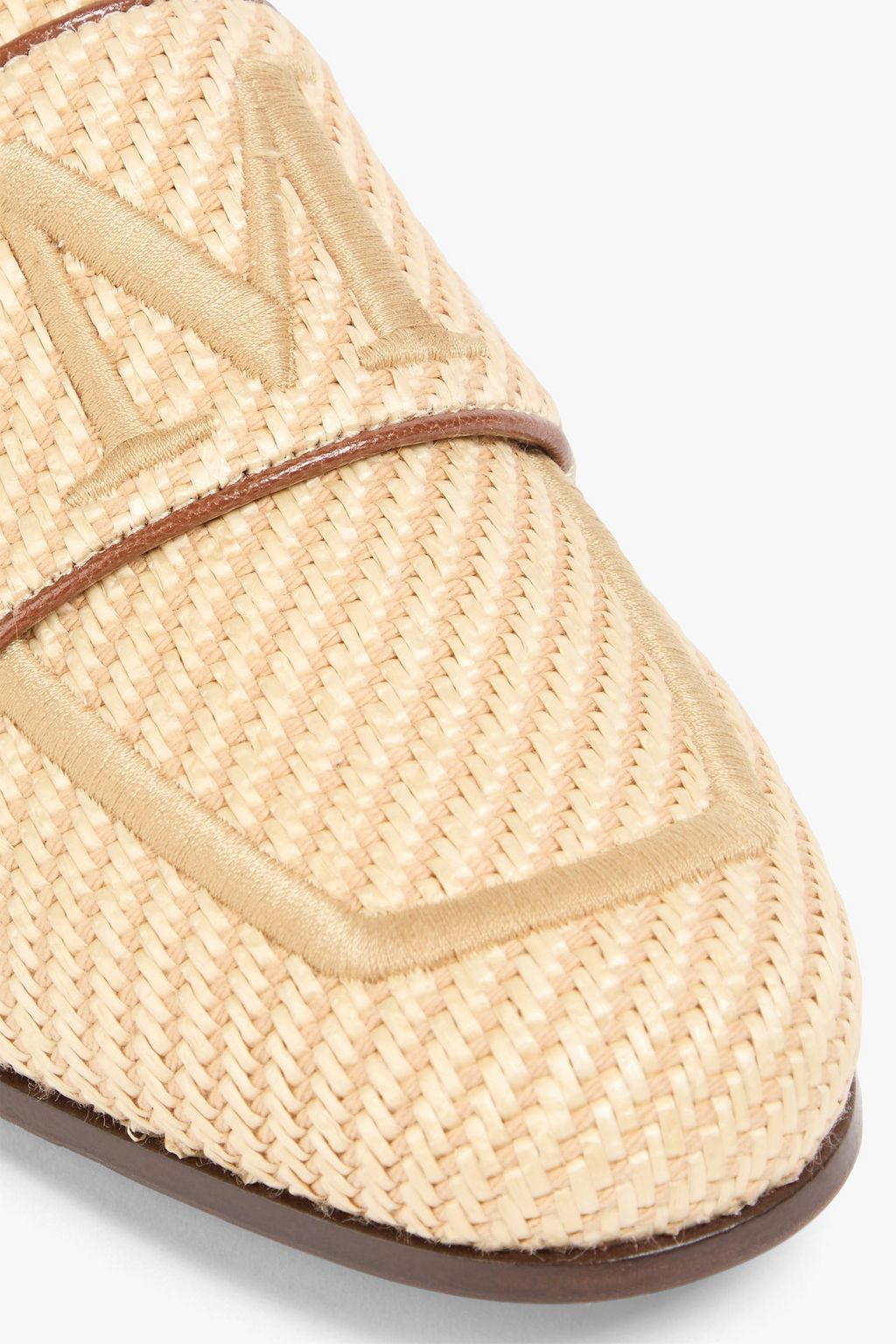 MAX MARA Loafers aus Raffiabastimitat mit Stickereien
