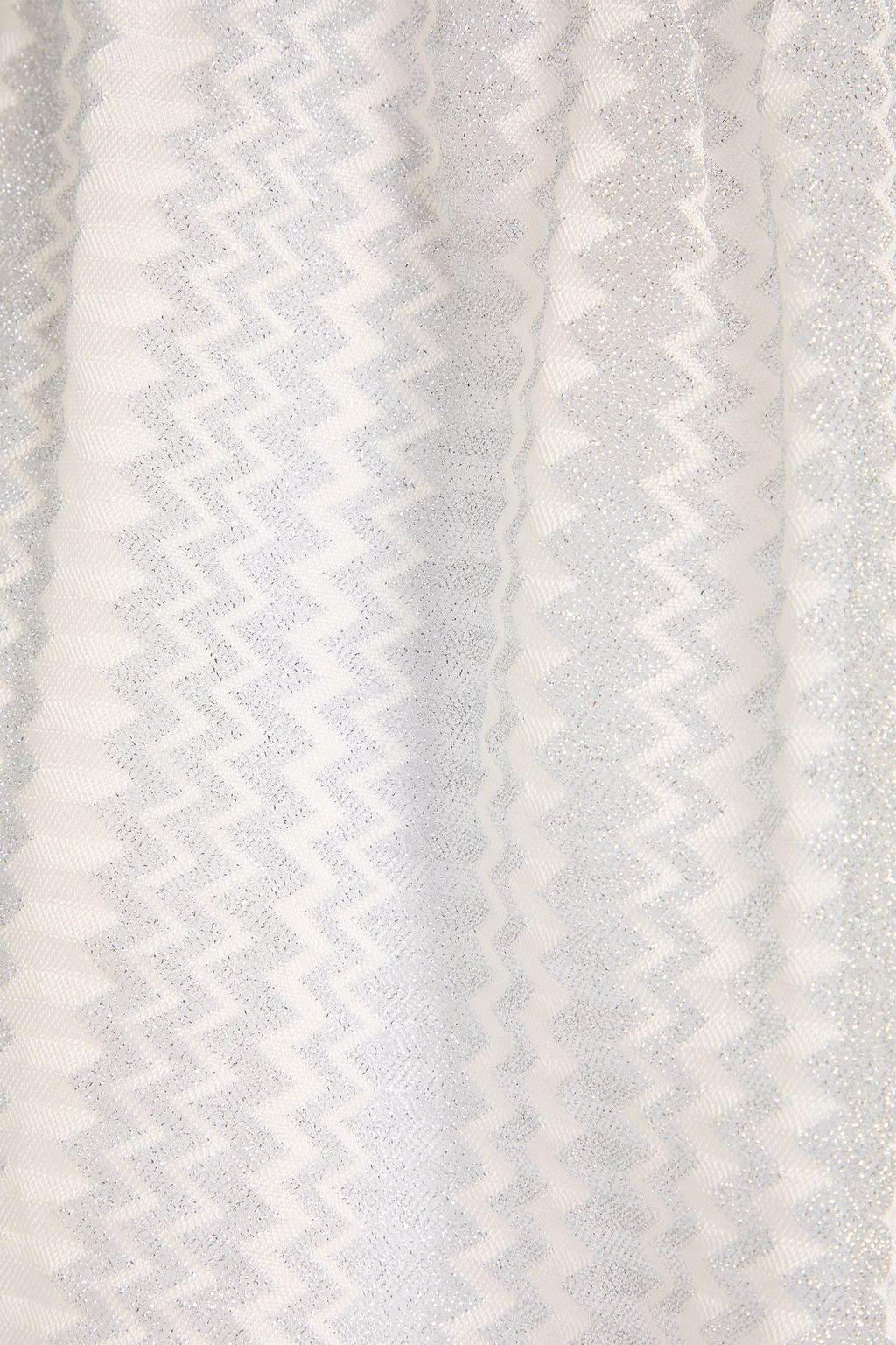 MISSONI تنورة قصيرة بحبكة كروشيه بلون ميتاليك