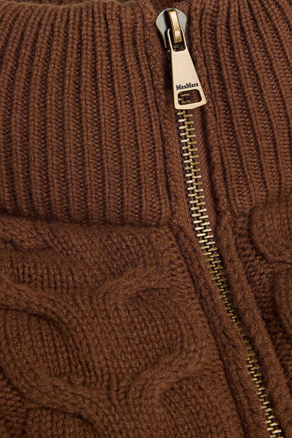 MAX MARA Ovatta quilted cable-knit wool and cashmere-blend coat
