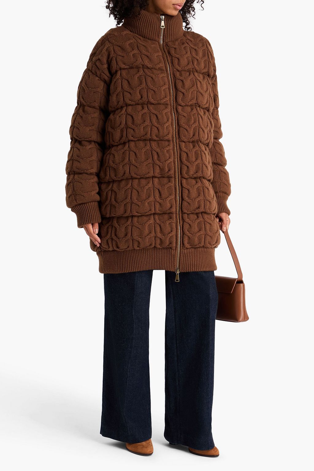 MAX MARA Ovatta quilted cable-knit wool and cashmere-blend coat