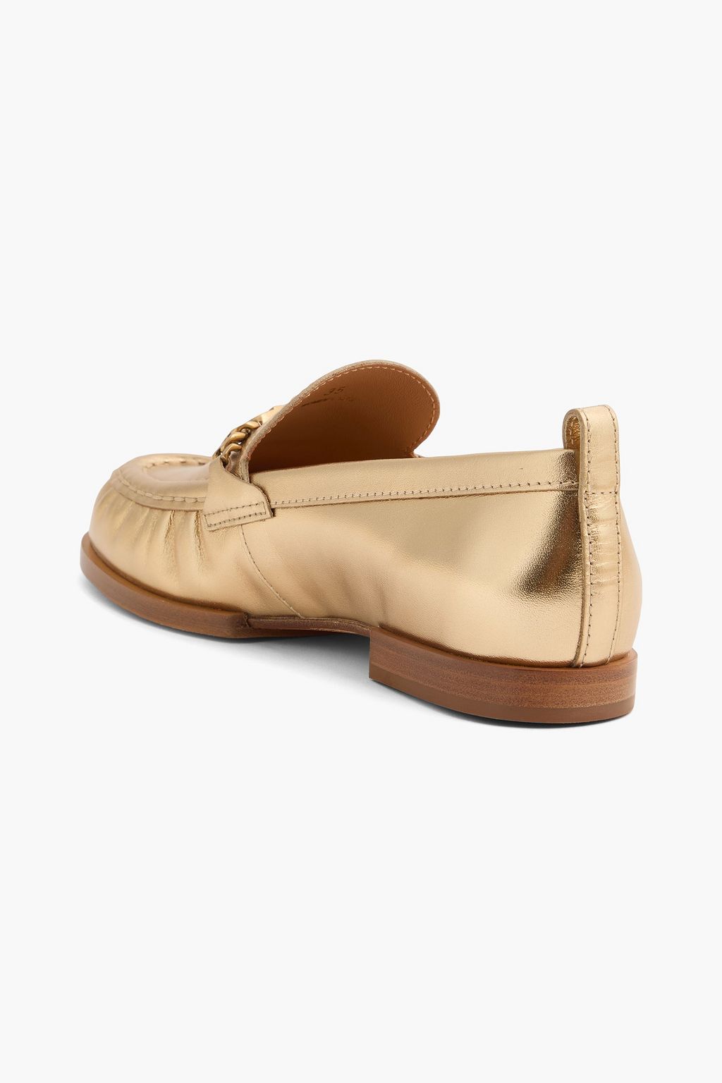 TOD'S Embellished metallic leather loafers