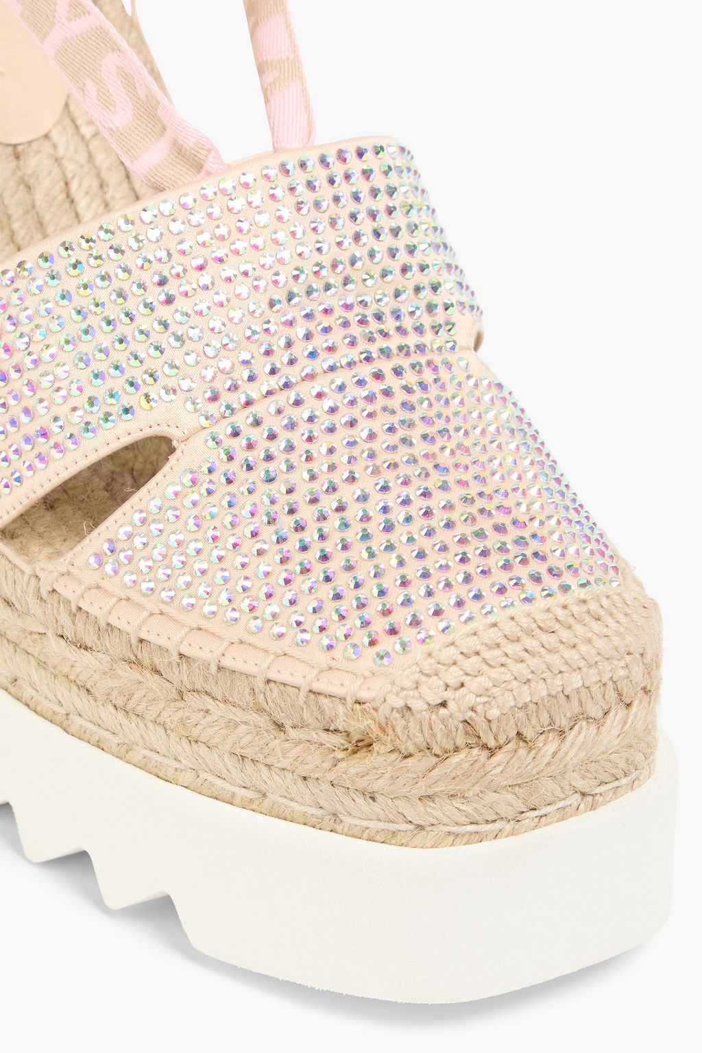 STELLA MCCARTNEY 크리스털 장식 우븐 웨지 에스파드류
