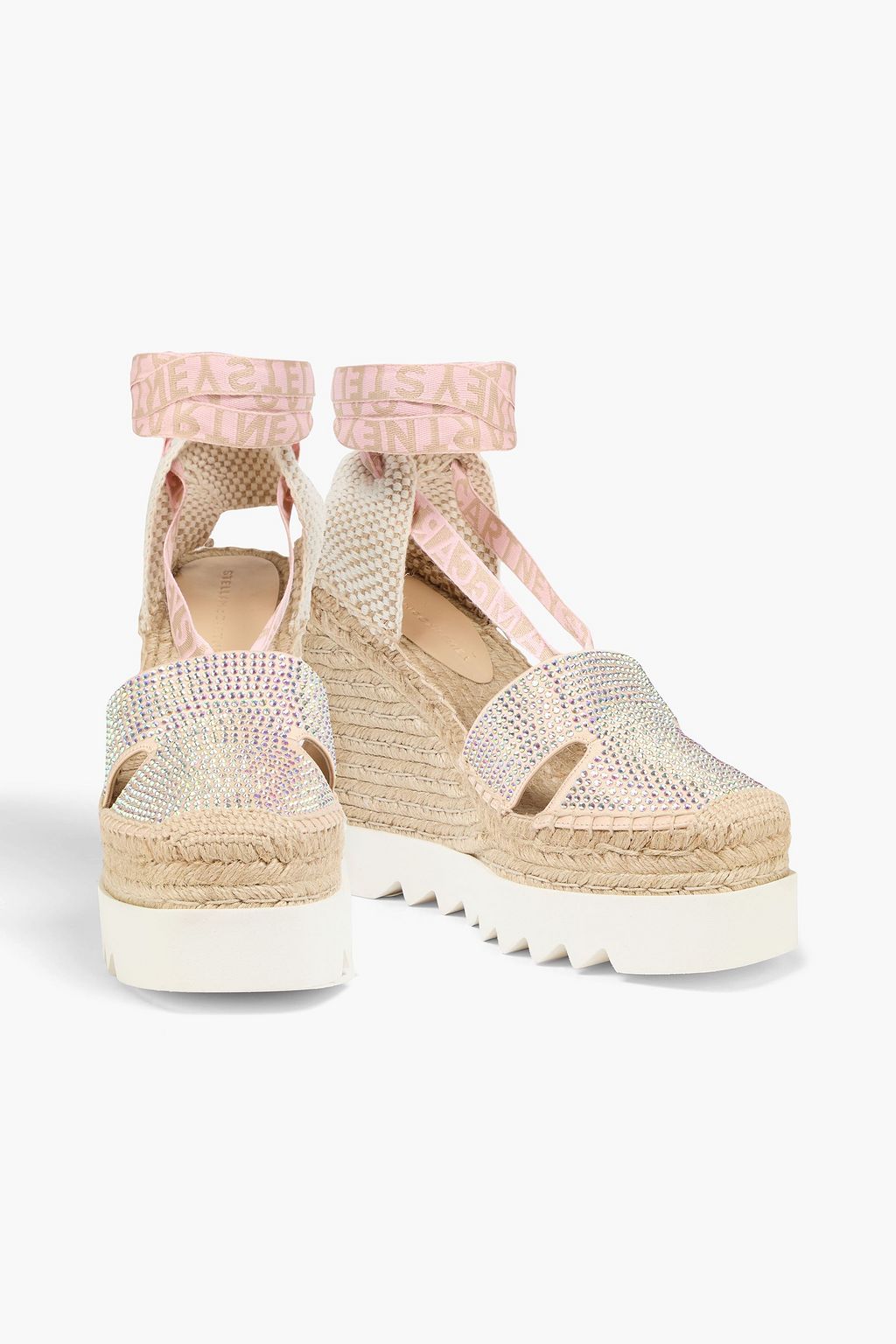 STELLA MCCARTNEY 크리스털 장식 우븐 웨지 에스파드류