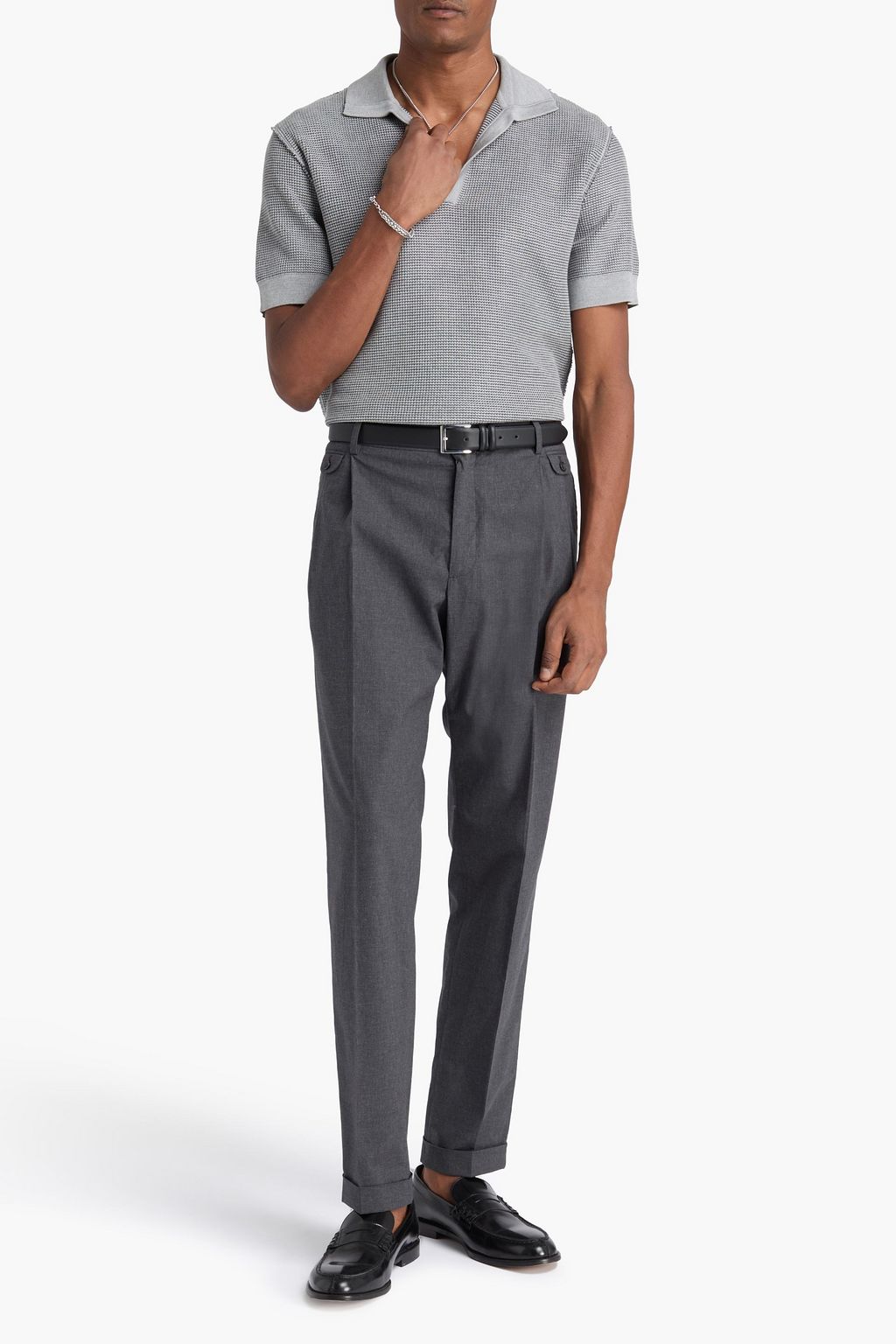 DOLCE&GABBANA Mélange cotton-blend pants